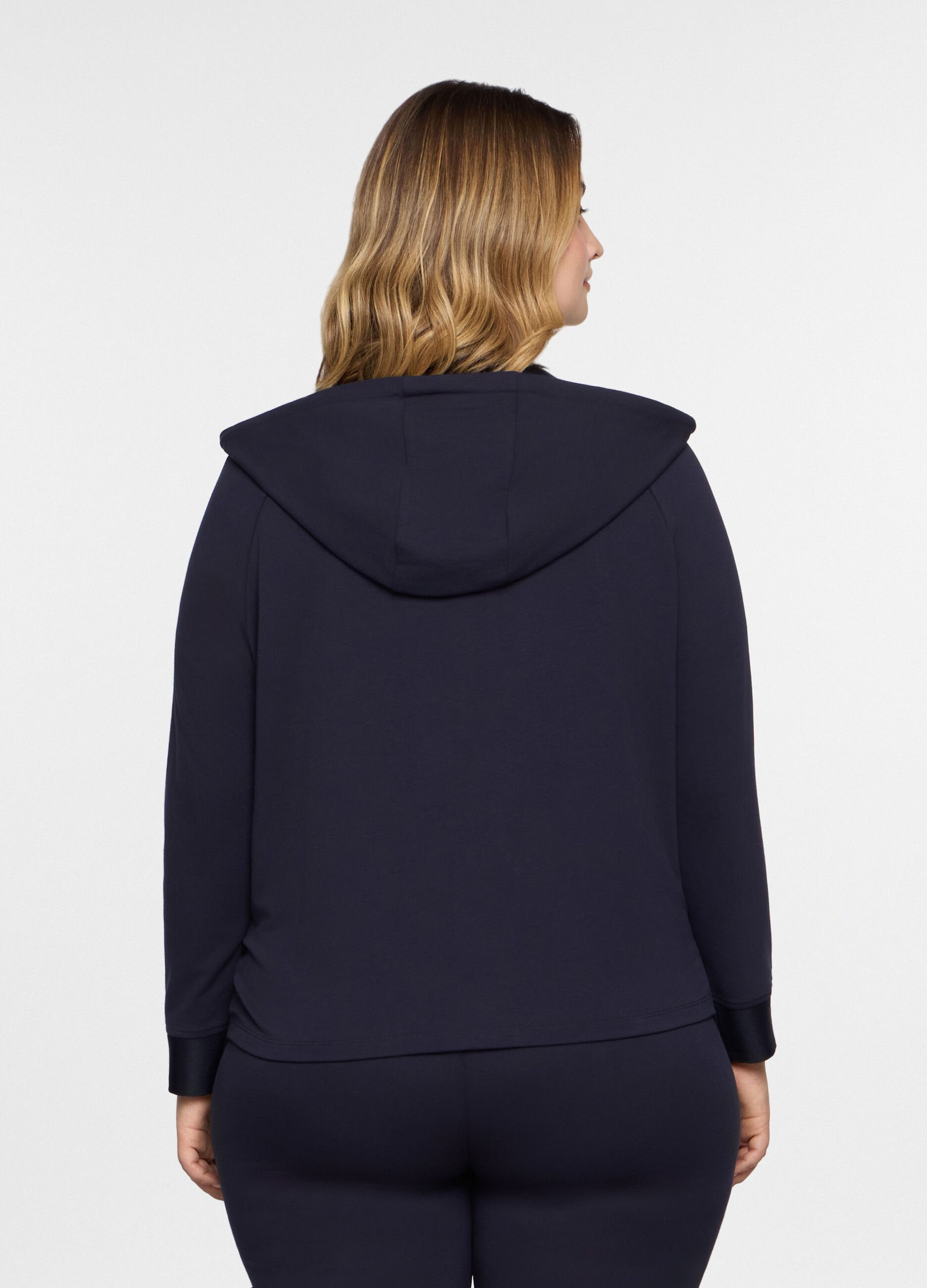 Felpa con cappuccio in french terry stretch donna curvy_1