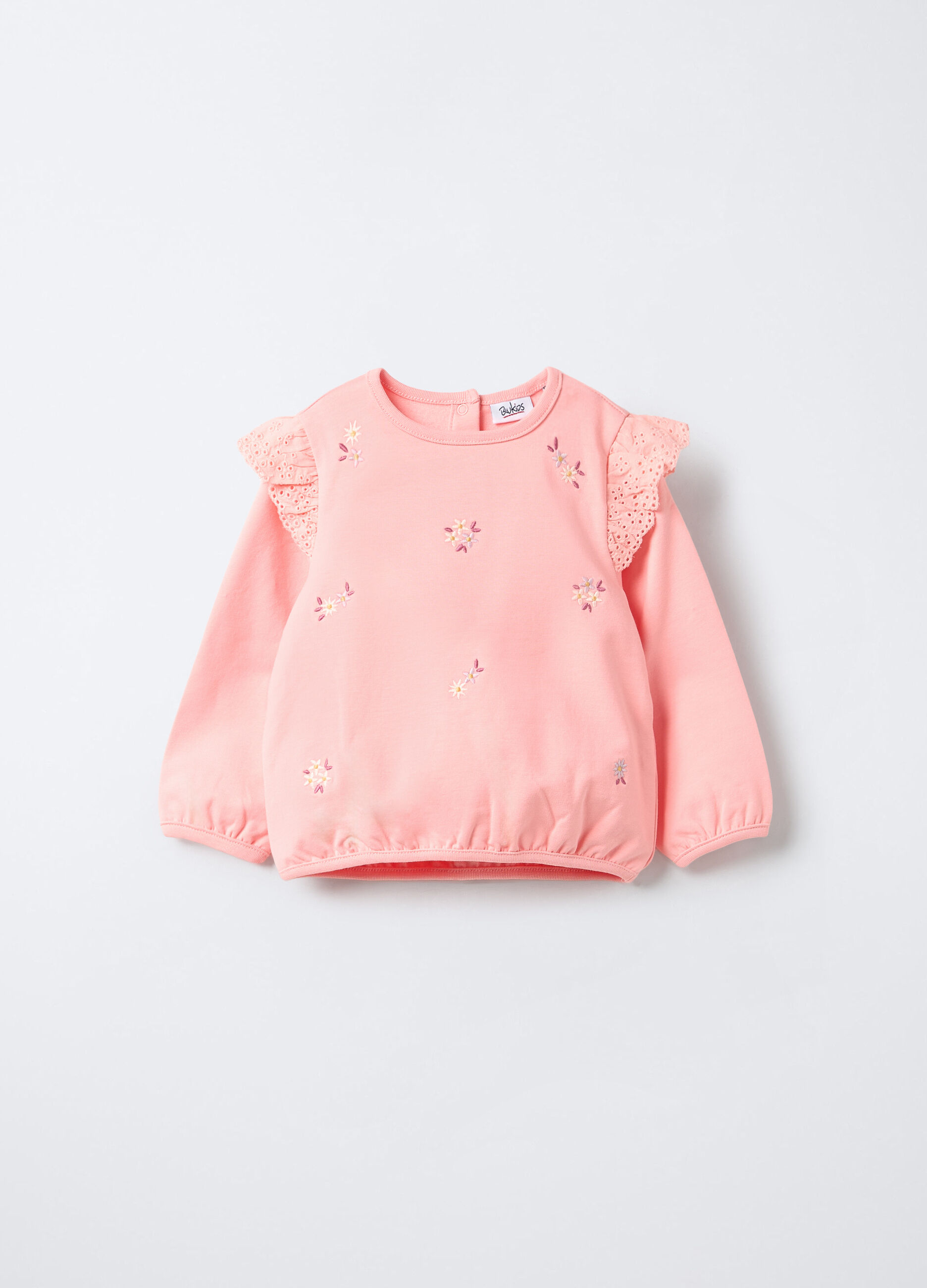Felpa in cotone garzato stretch bimba_0