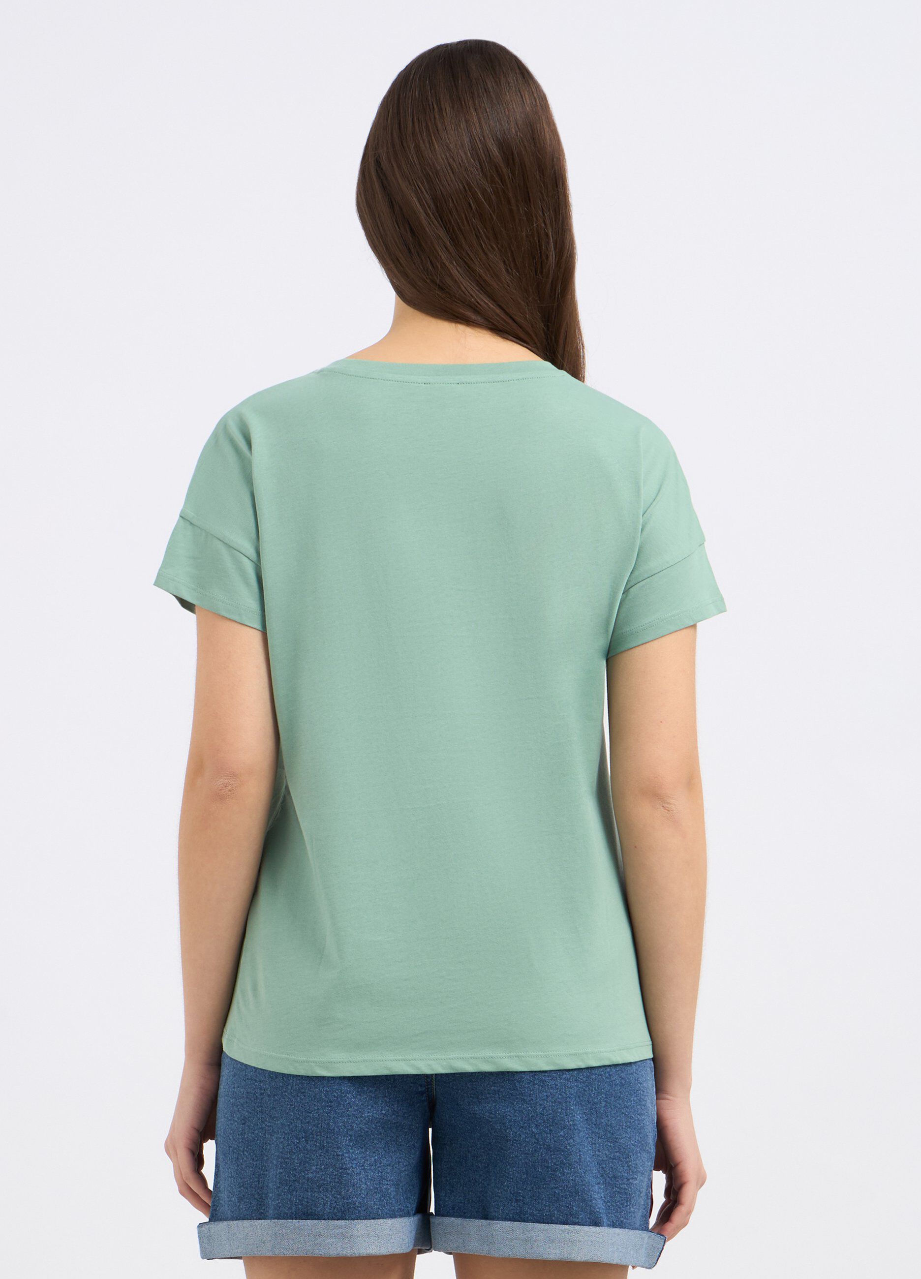 T-shirt in puro cotone biologico con nodo donna_1
