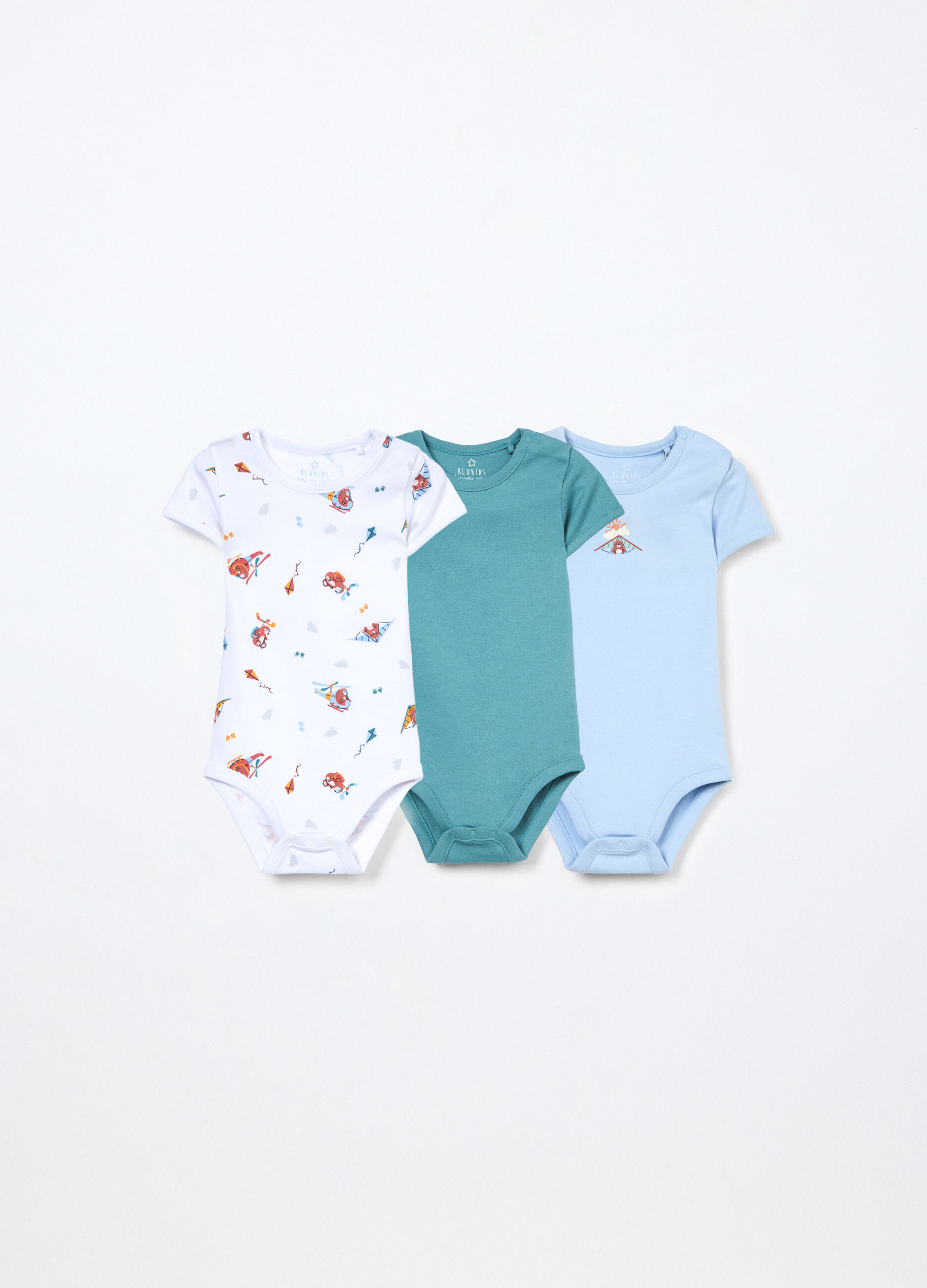 Pack 3 body in interlock di puro cotone neonato_0