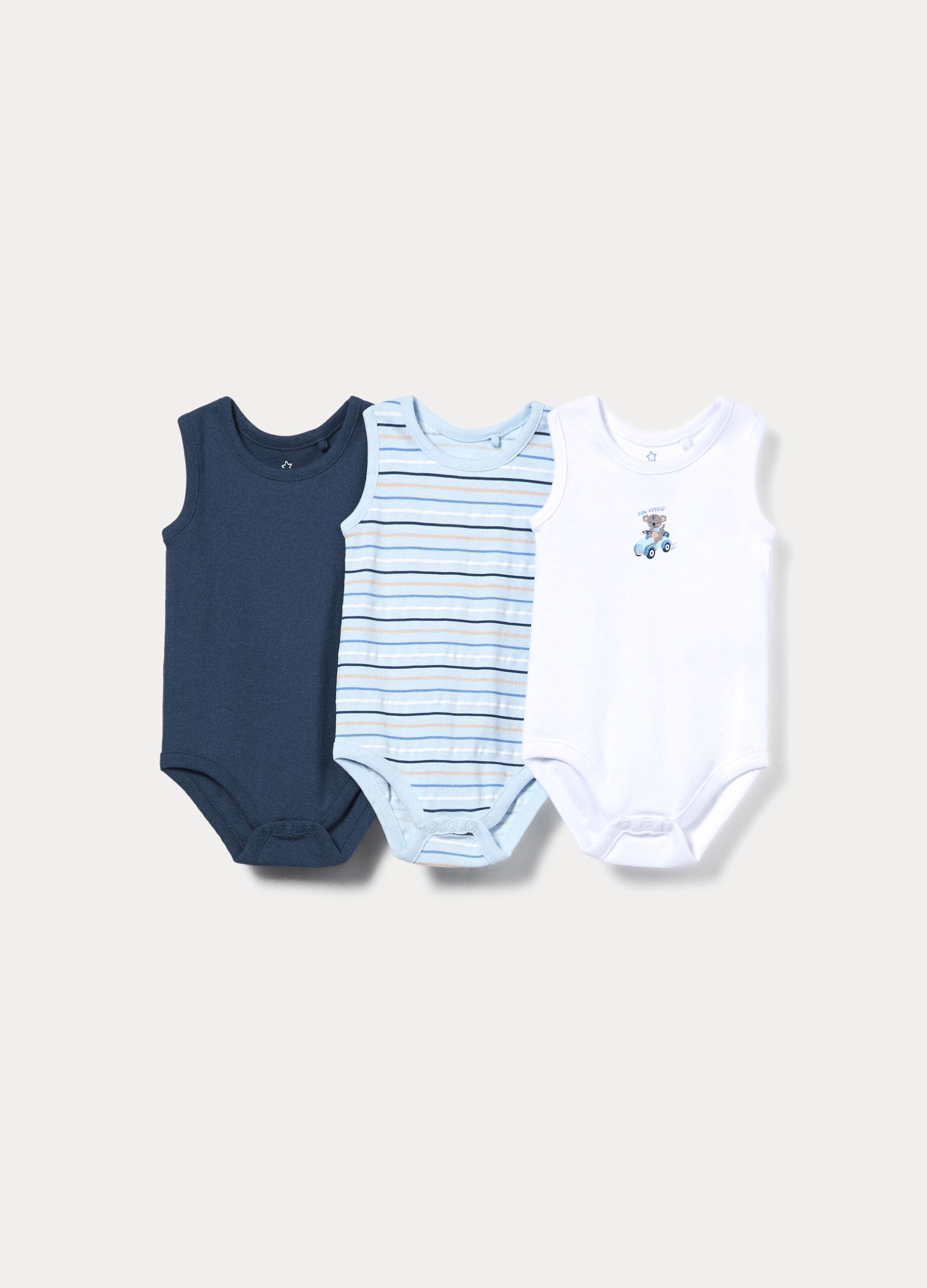 Pack 3 body in costina di puro cotone _0