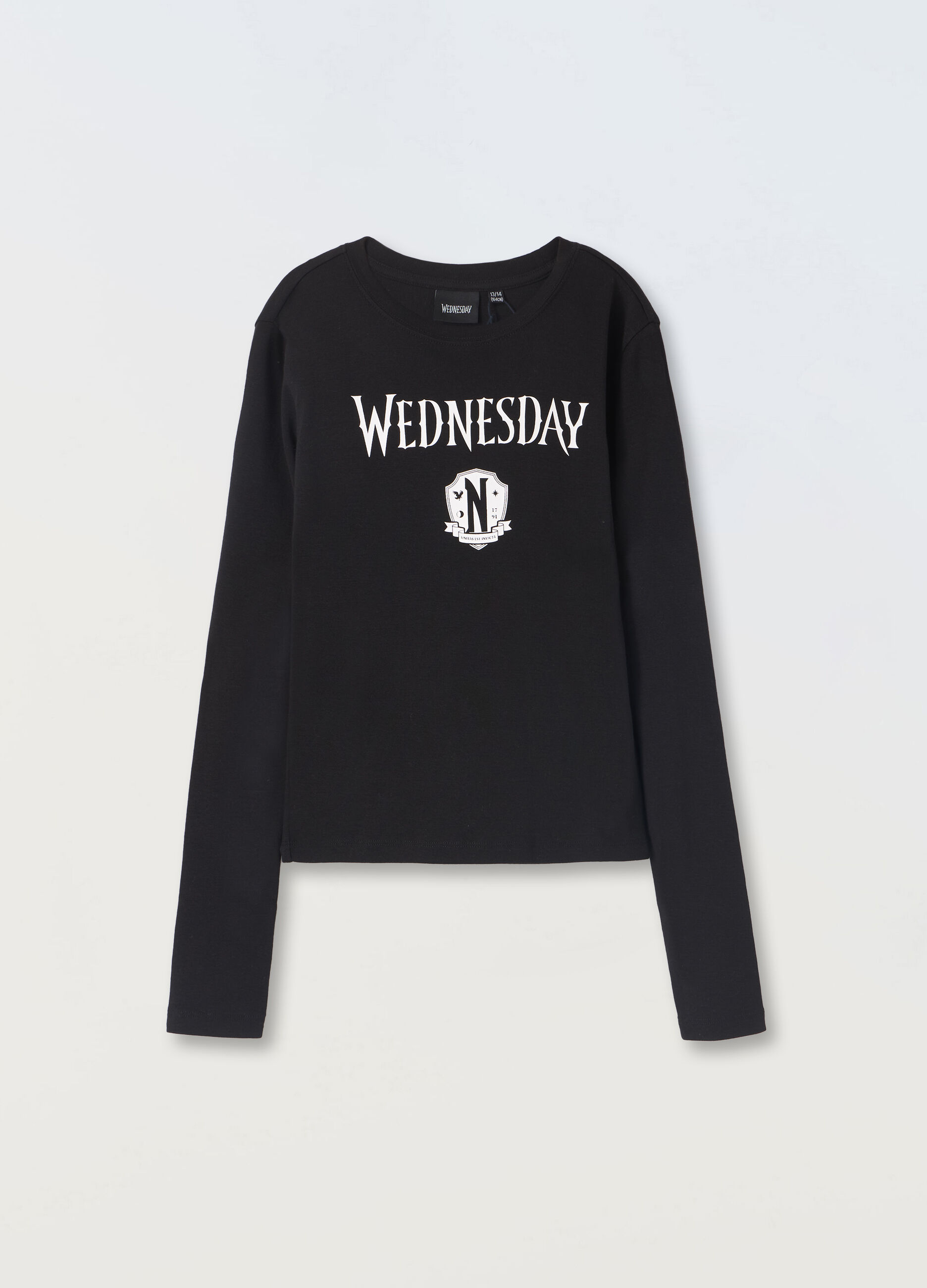 T-shirt Wednesday in puro cotone a maniche lunghe ragazza_0