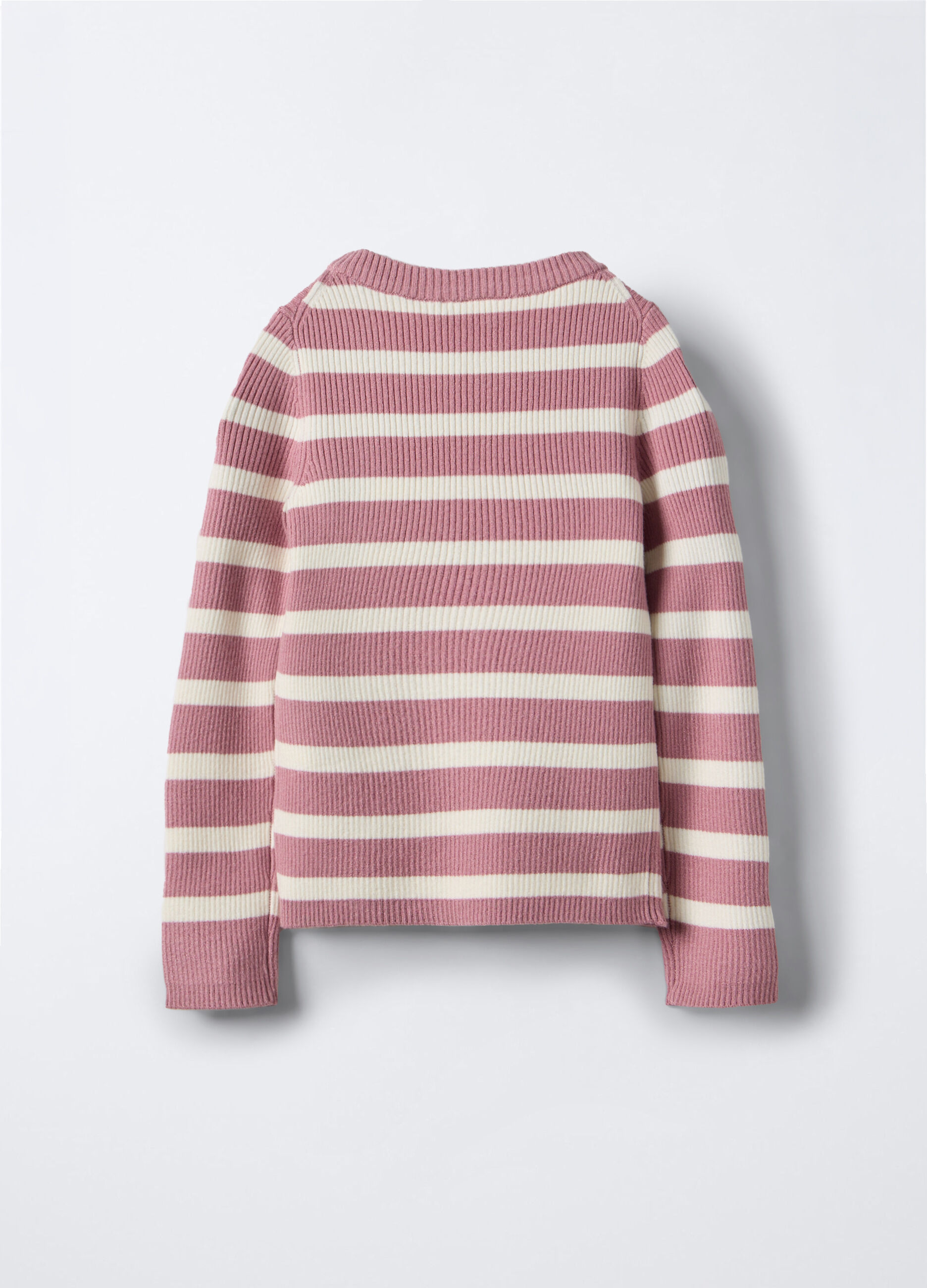 Maglia girocollo in costina misto viscosa bambina_1