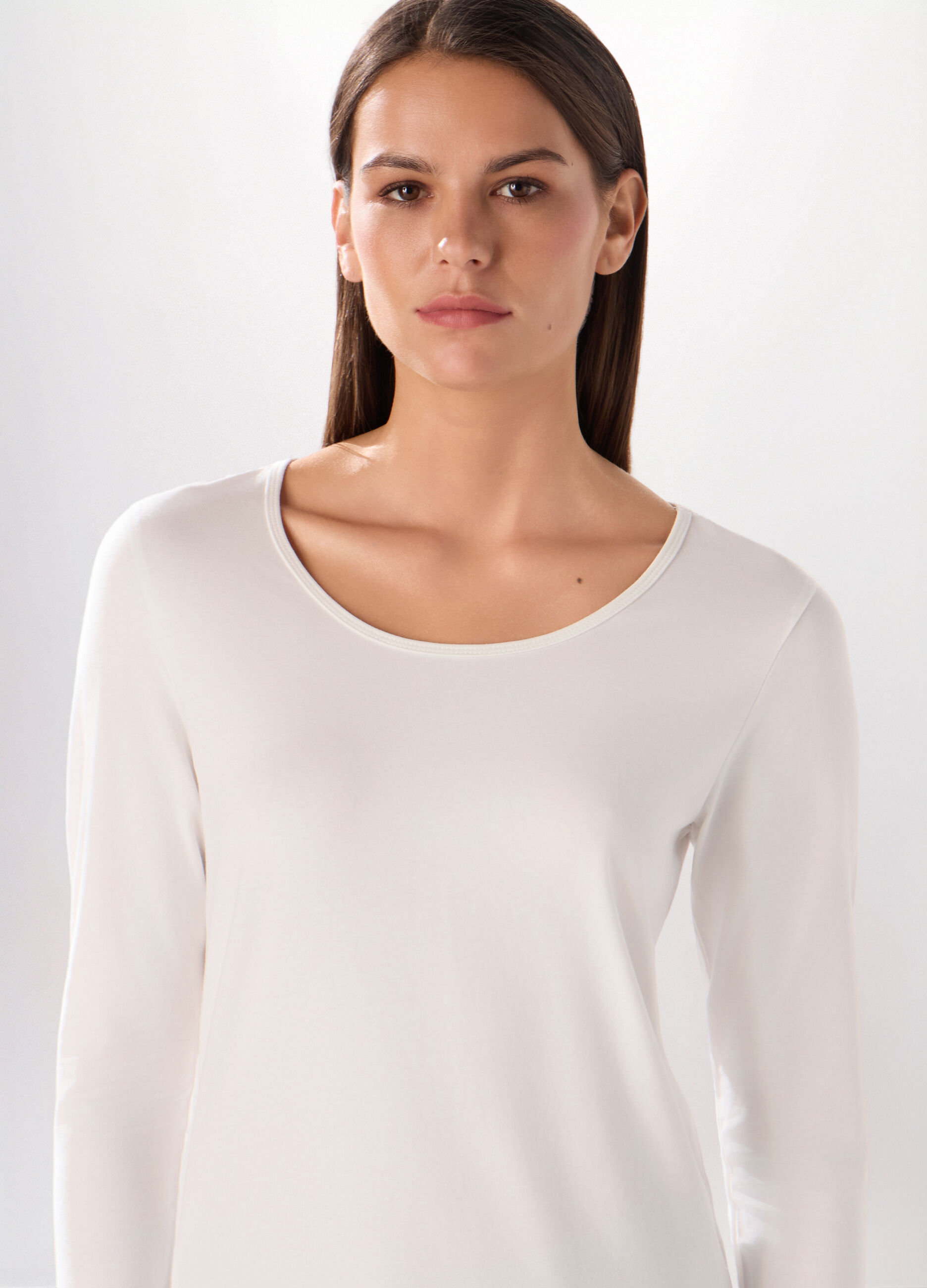 T-shirt in jersey di cotone stretch donna_2