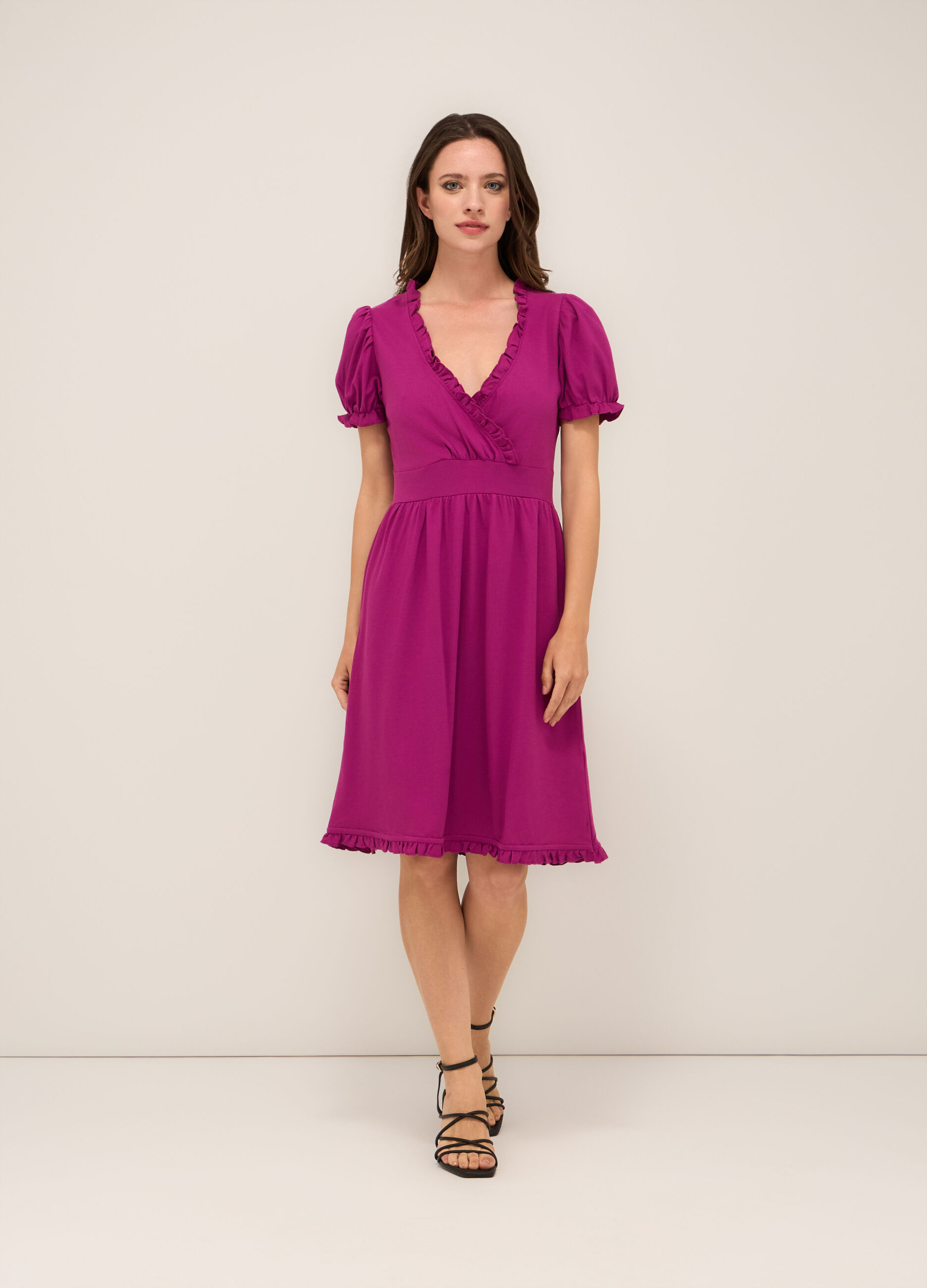 Abito corto in cotone stretch piqué donna_0