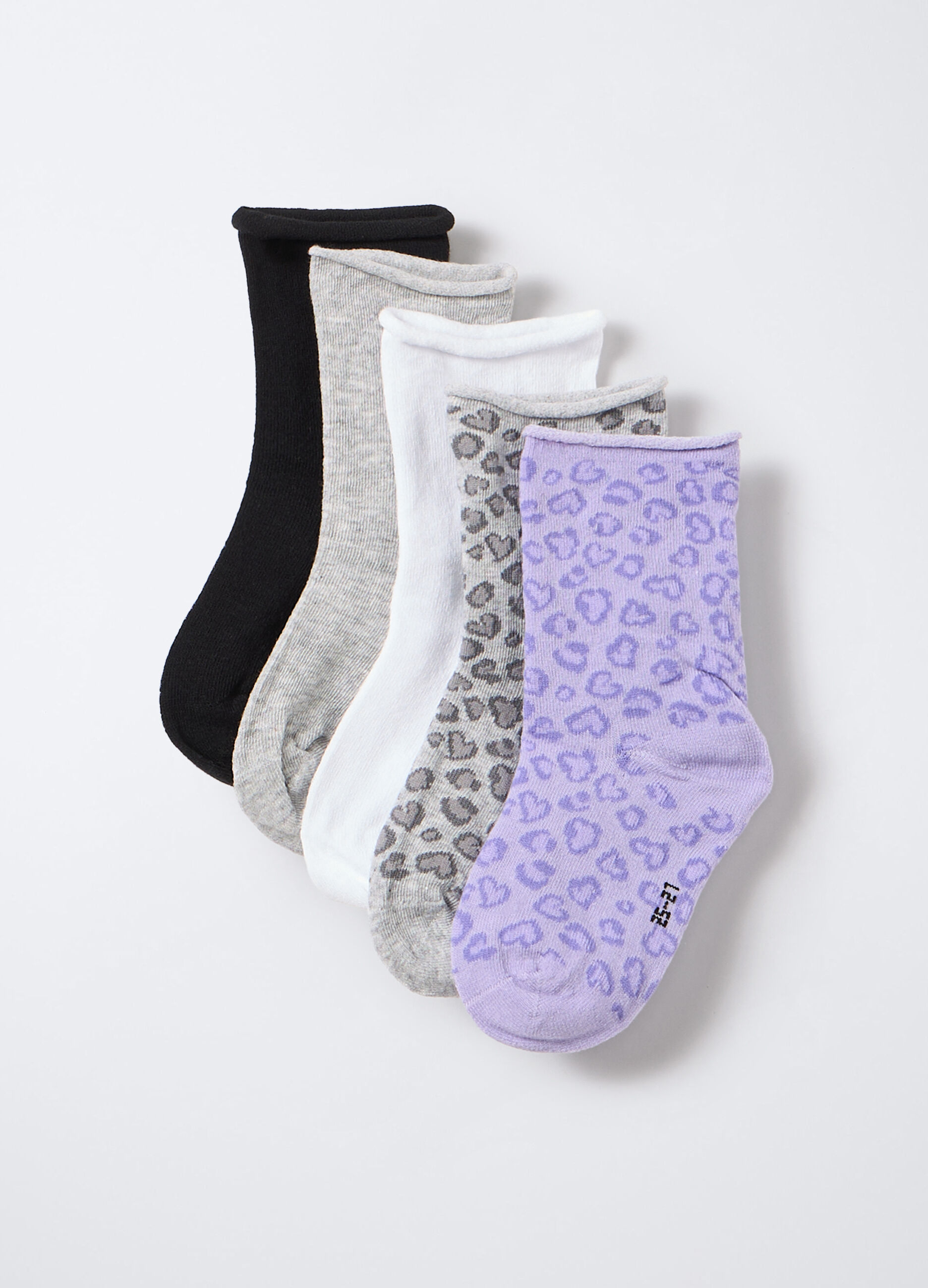 Pack 5 calze corte misto cotone stretch bambina_0