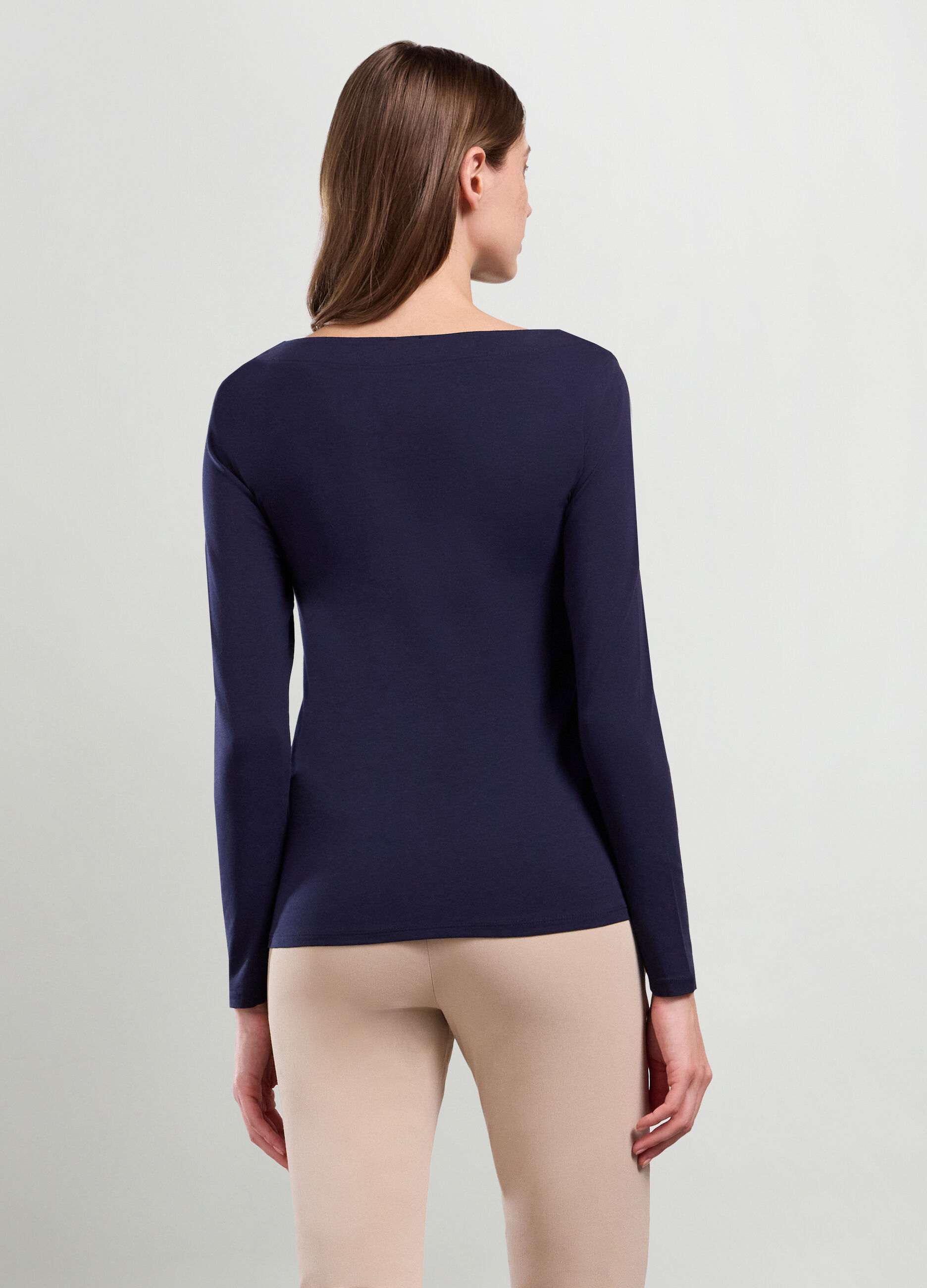 T-shirt in jersey di cotone stretch donna_1
