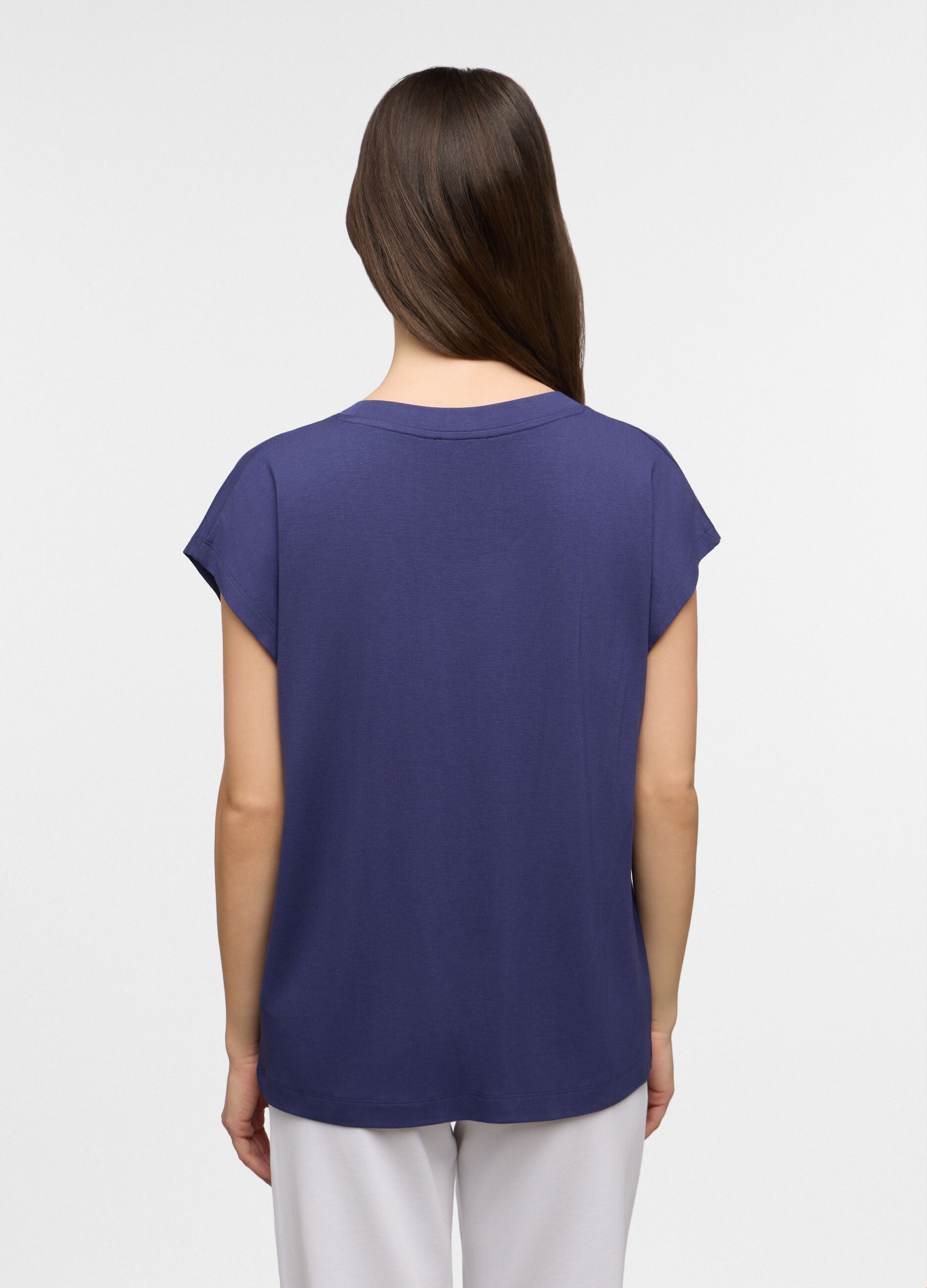 T-shirt girocollo stretch donna_1