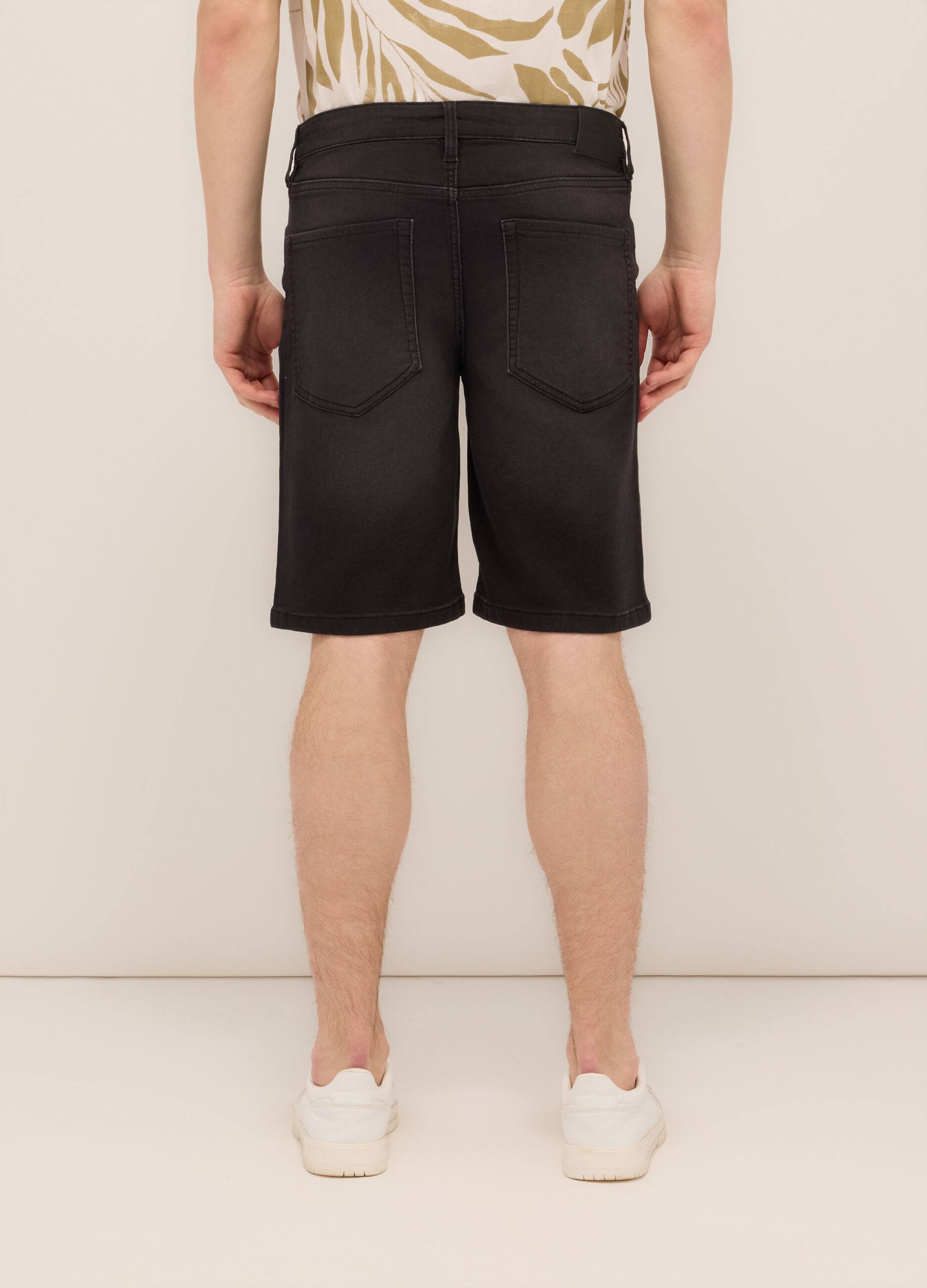 Bermuda regular fit in denim stretch uomo
