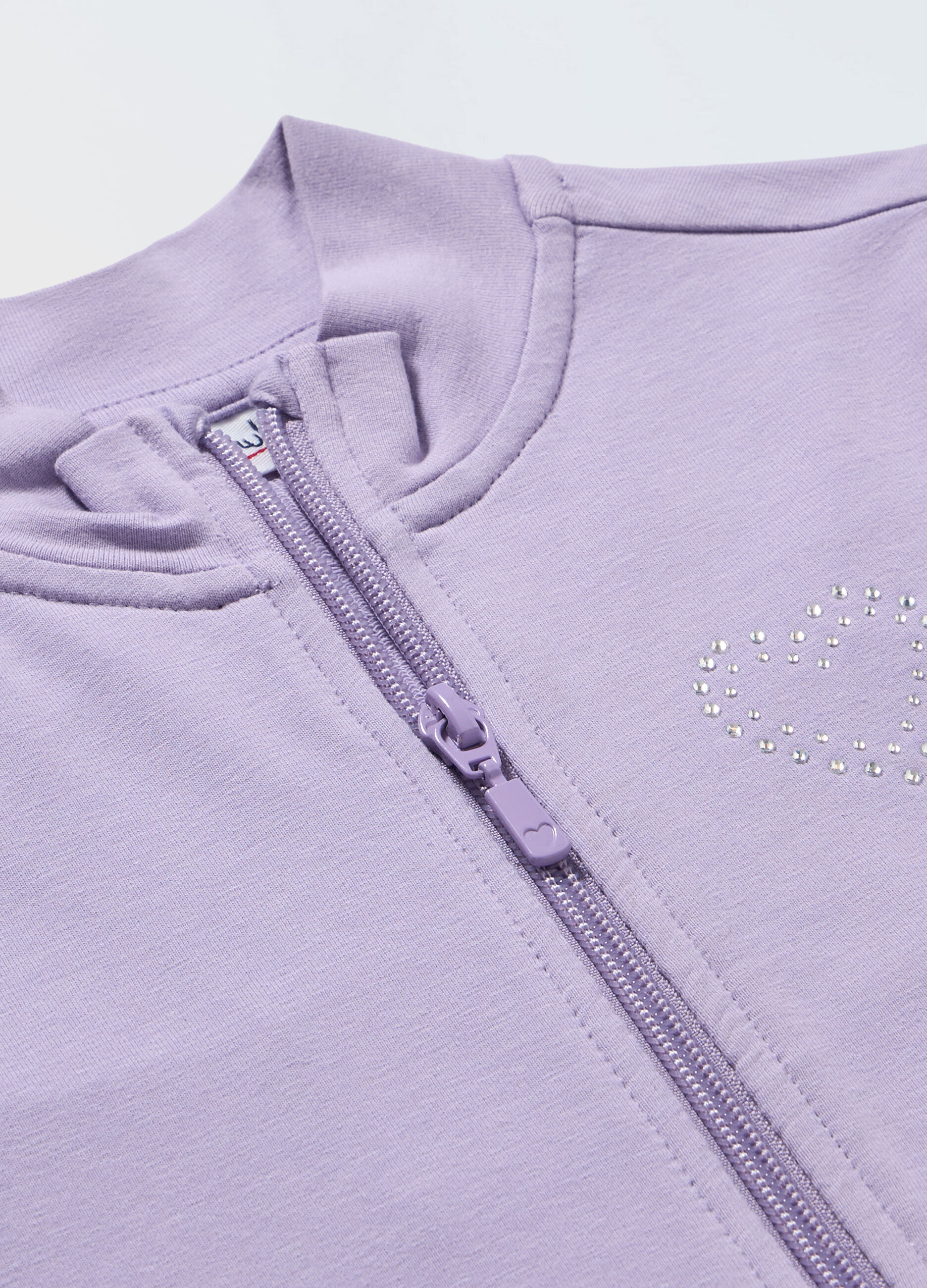 Felpa full zip in cotone stretch bambina_1