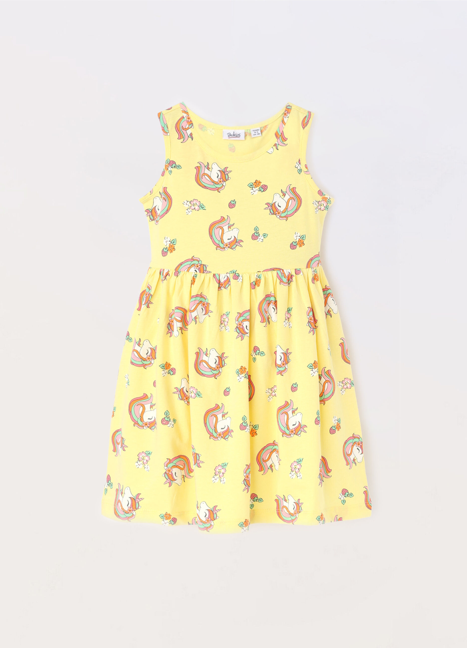 Vestito smanicato in jersey di puro cotone bambina