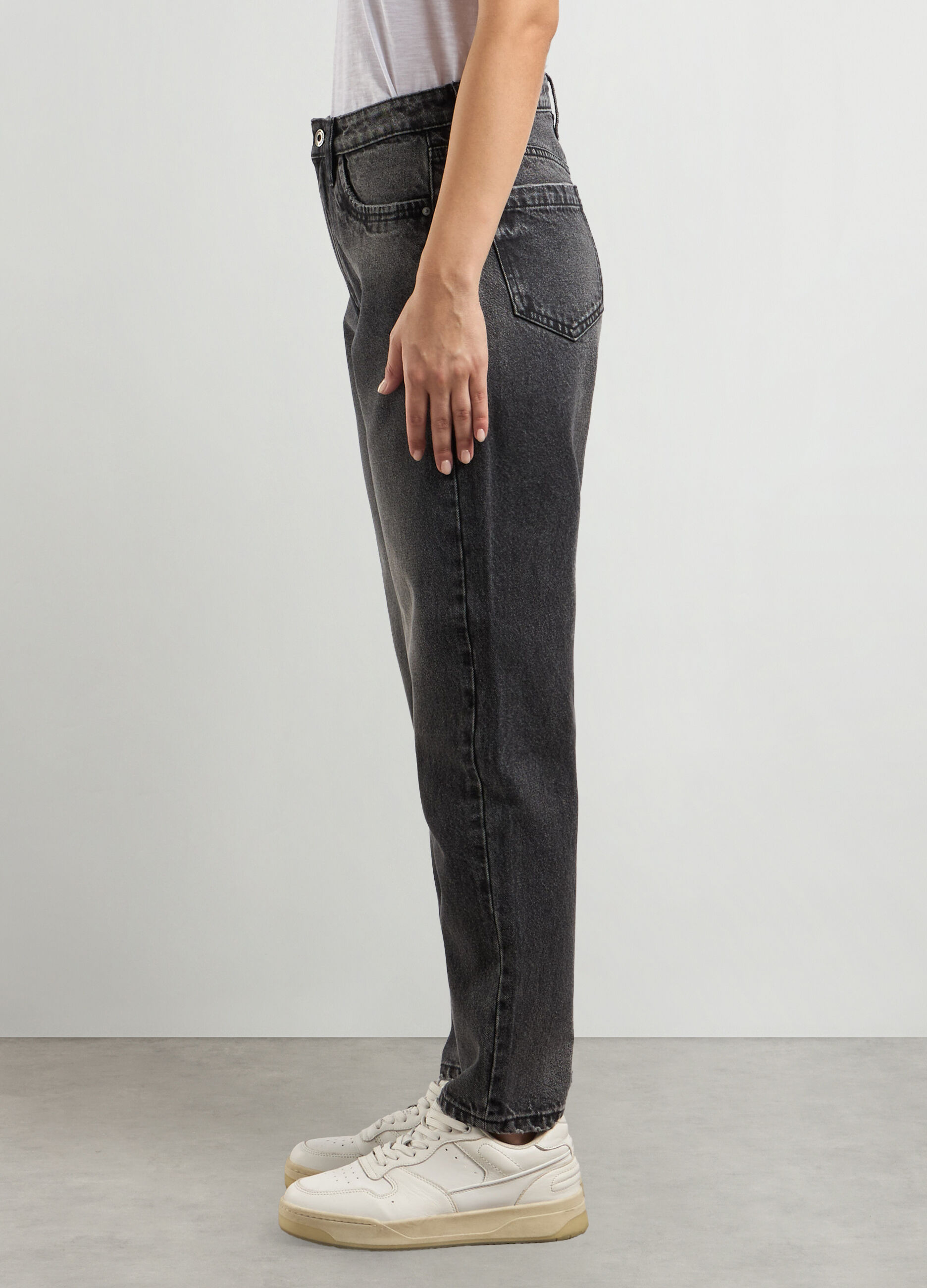 Pantaloni in denim di puro cotone mom fit donna_2