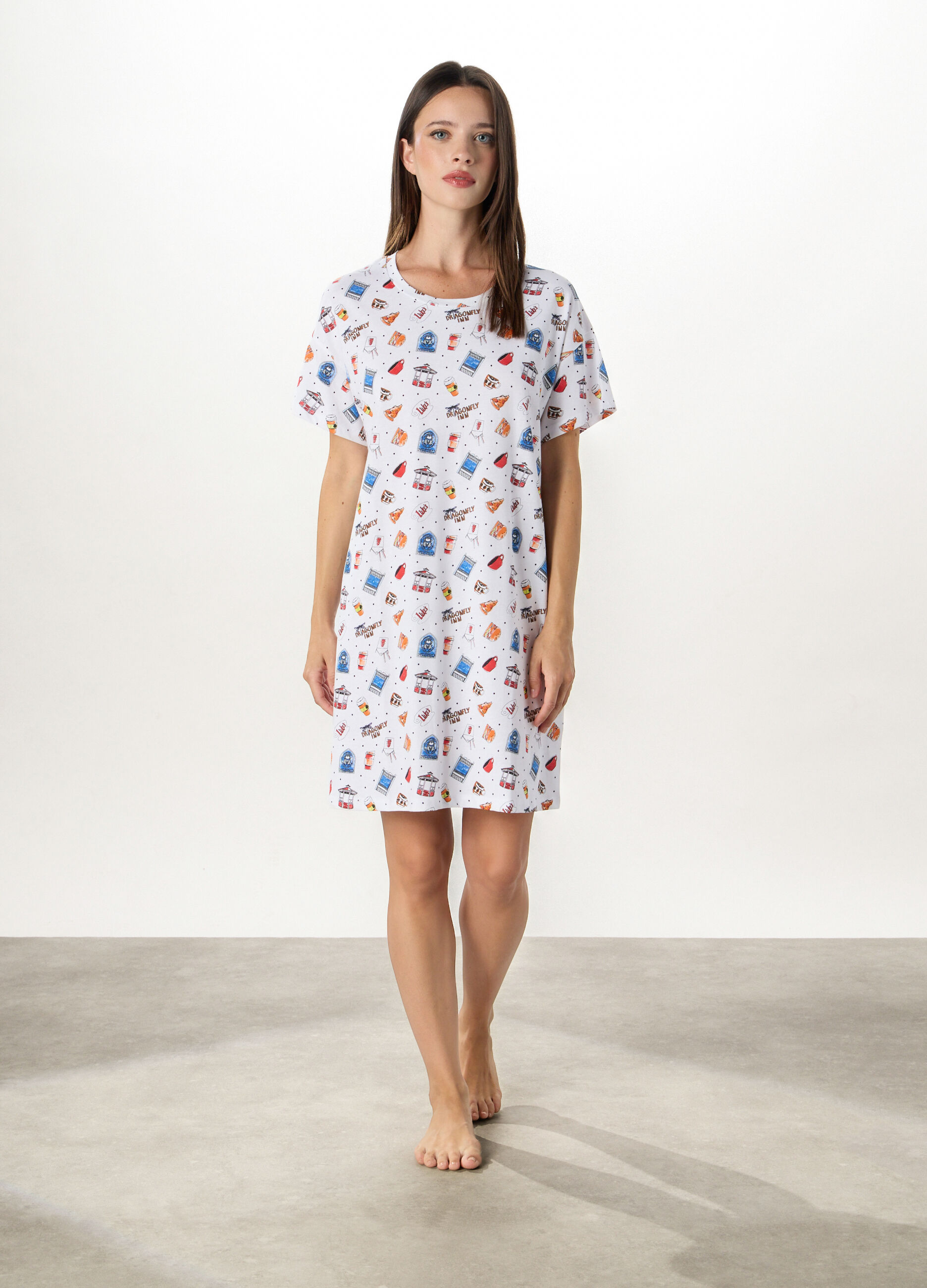 Camicia da notte Gilmore Girls maxi t-shirt in puro cotone donna_0