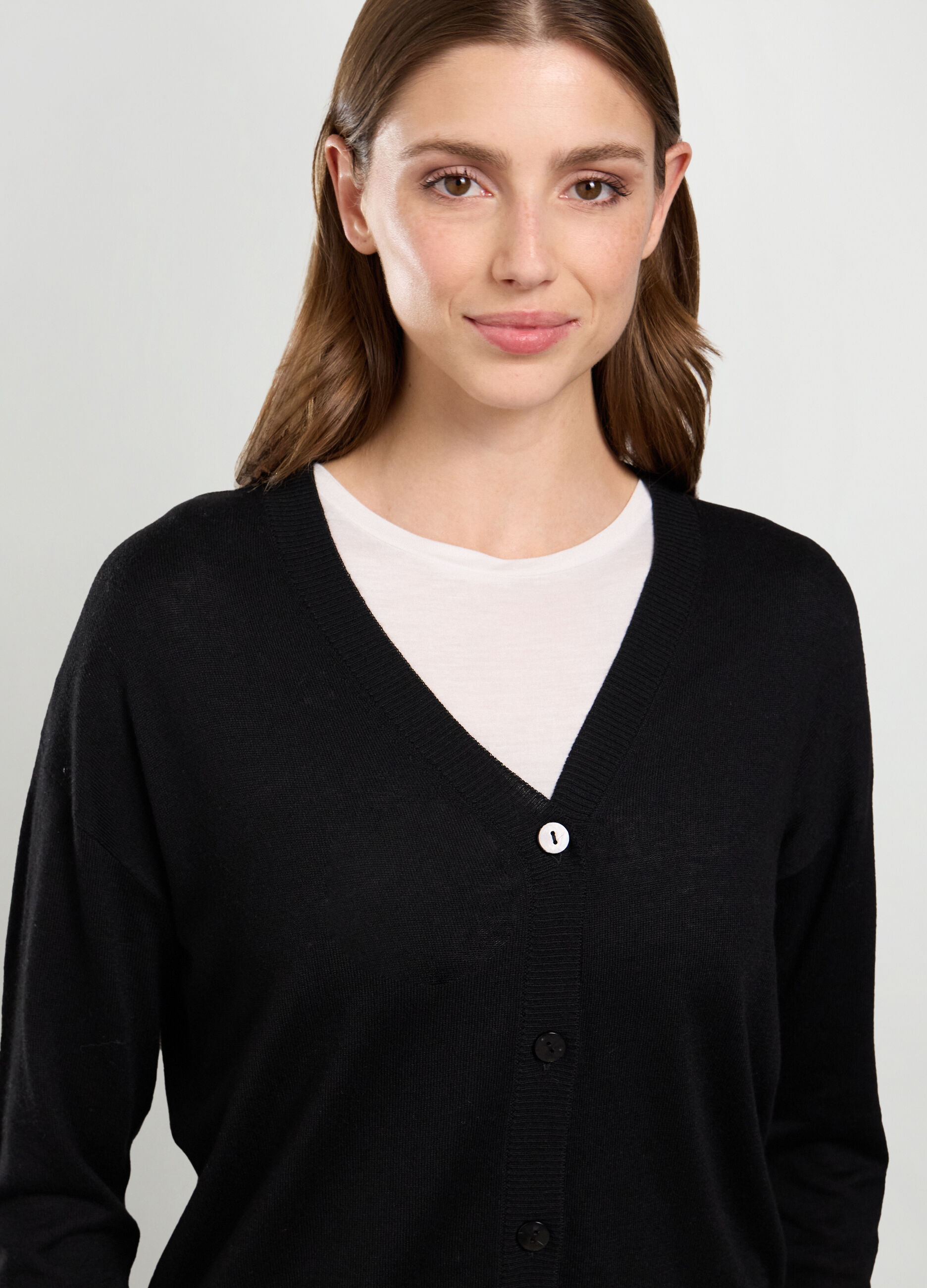 Cardigan tricot misto cashmere donna_2