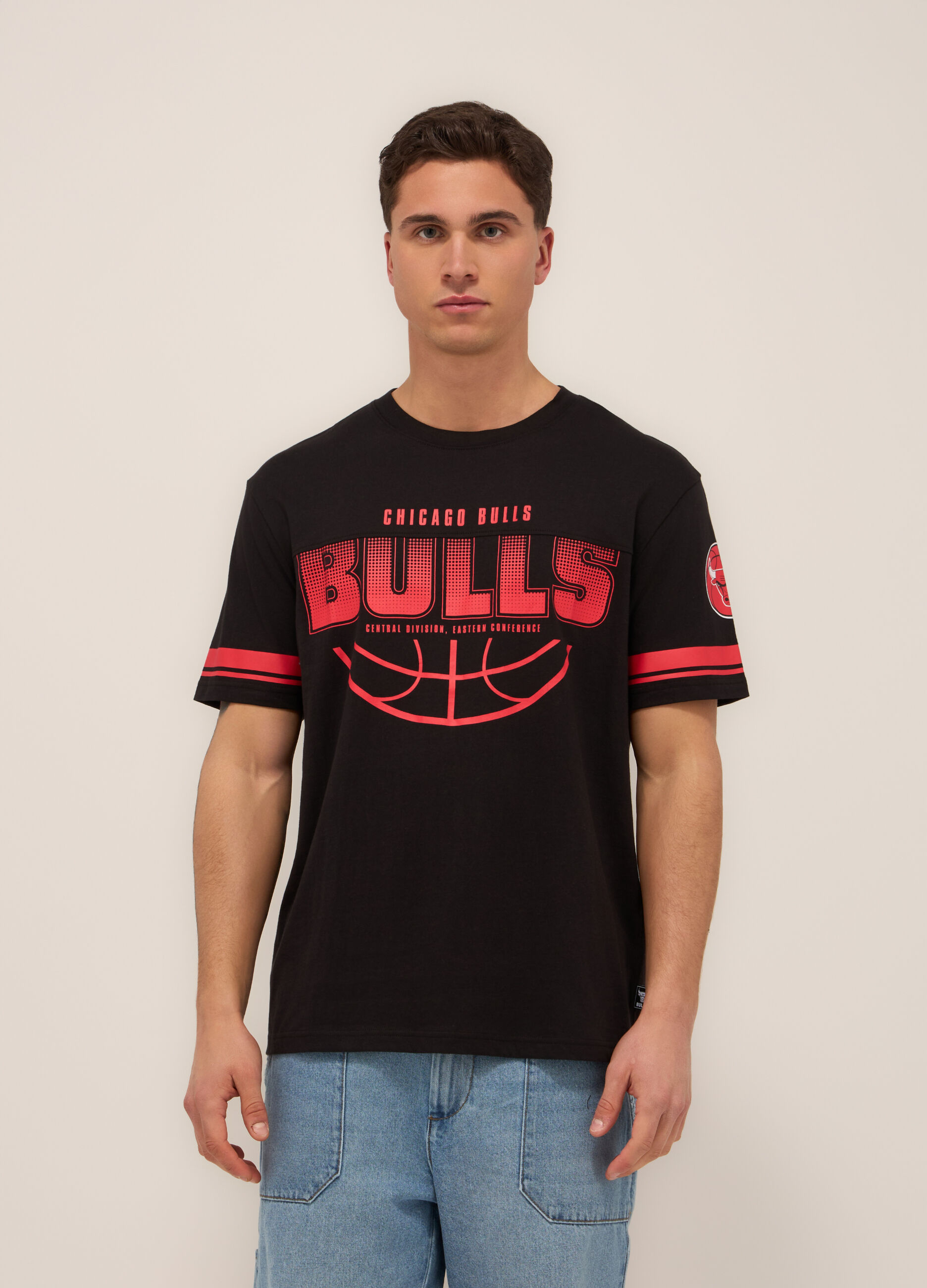 T-shirt basketball in jersey di cotone uomo_0