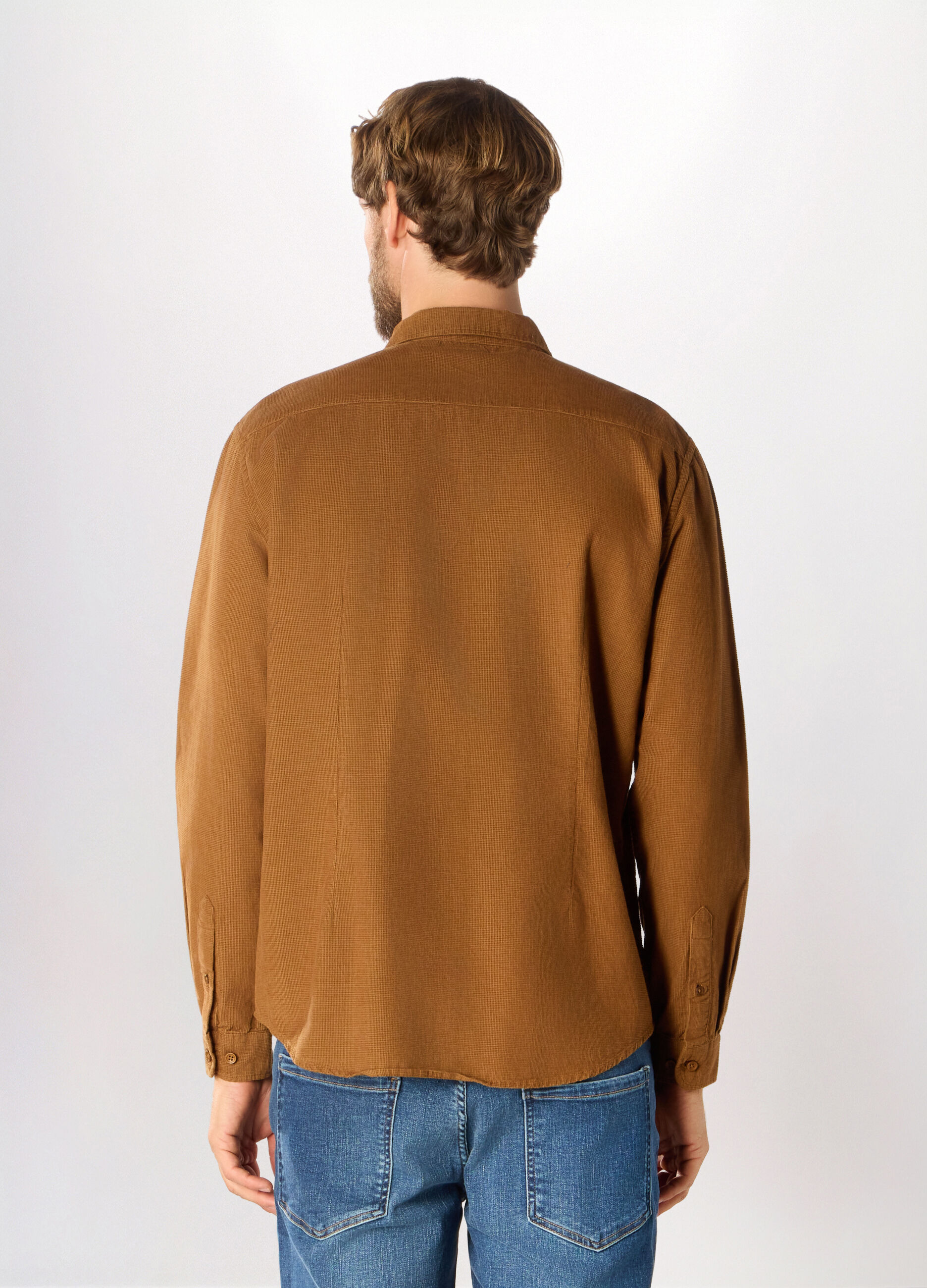 Camicia in velluto di cotone uomo_1