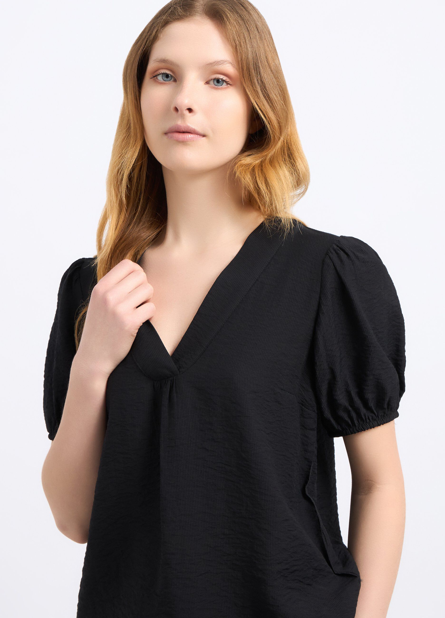 Blusa in costina di misto viscosa donna_2