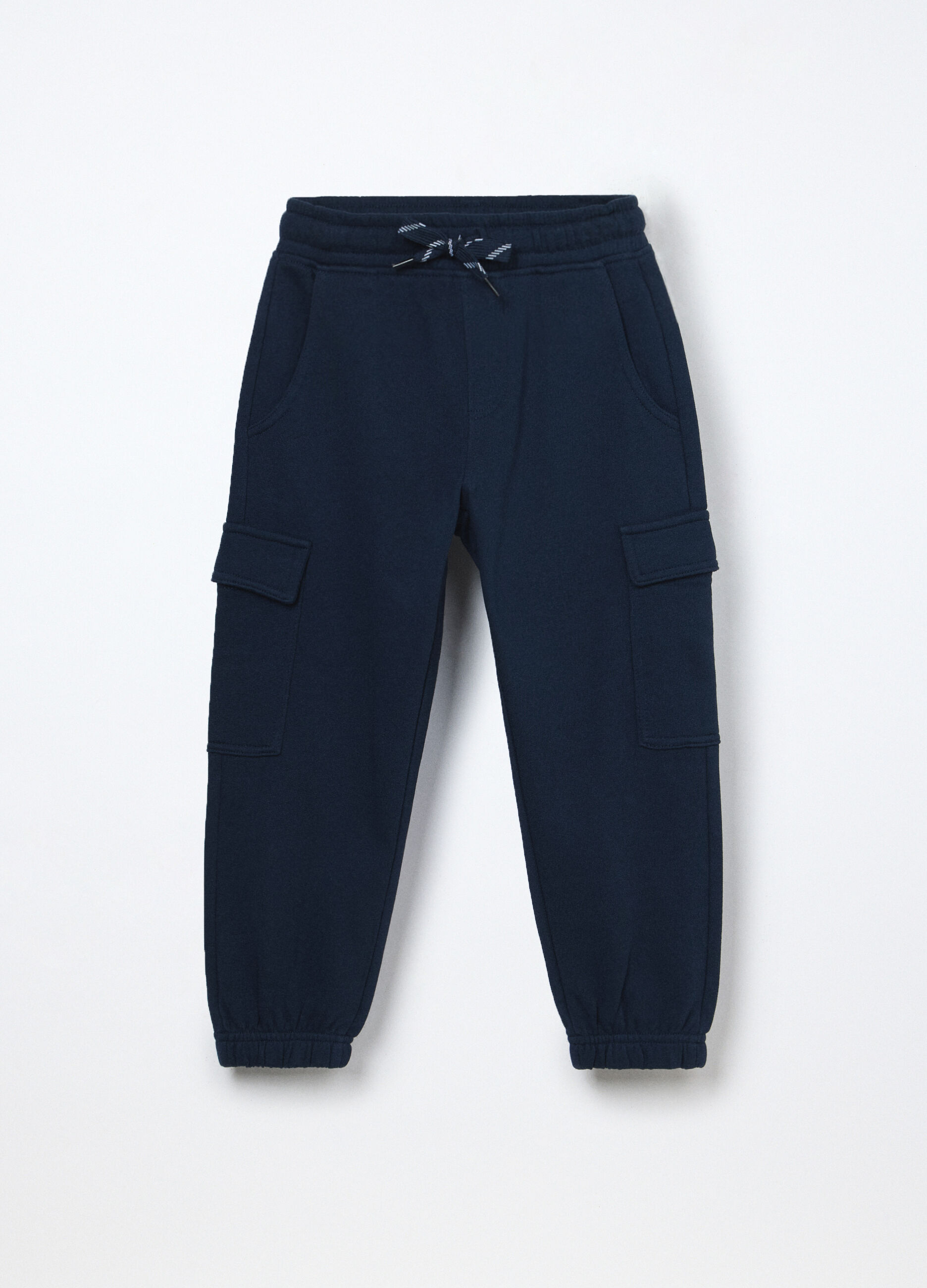 Pantaloni cargo in french terry di puro cotone bambino_0