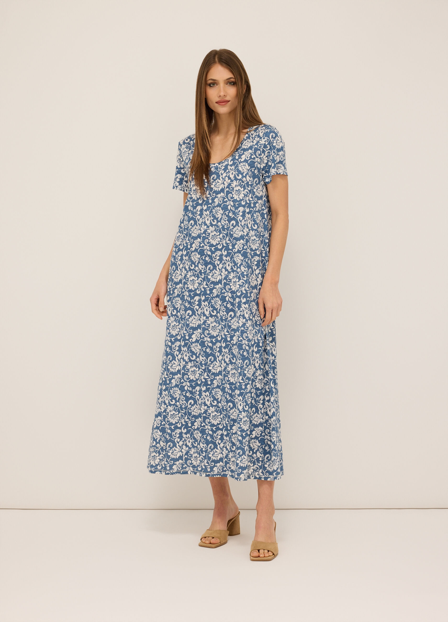 Abito lungo in jersey di puro cotone donna_0