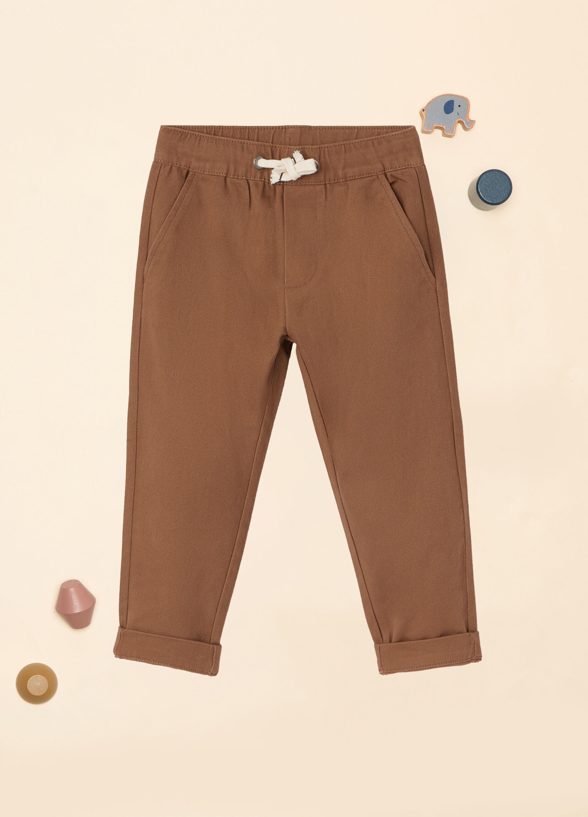 Pantaloni in twill di cotone stretch IANA neonato_0