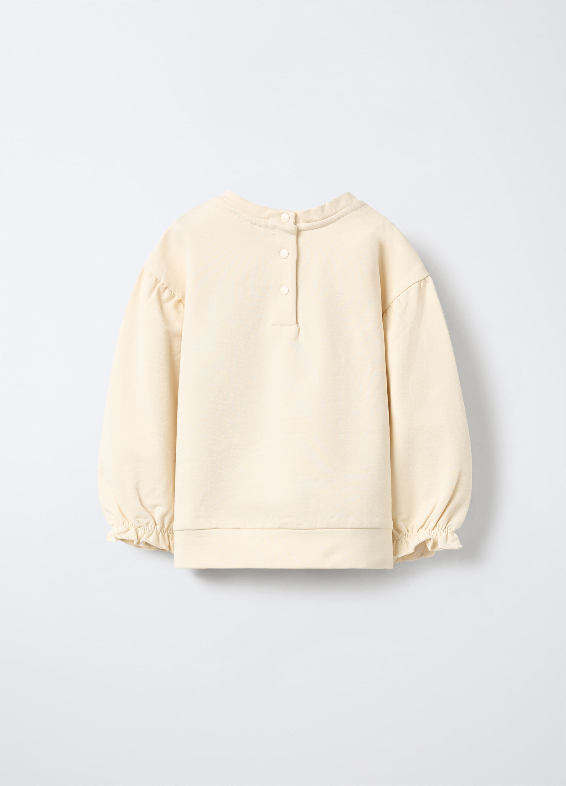 Felpa girocollo in cotone garzato stretch bimba_1