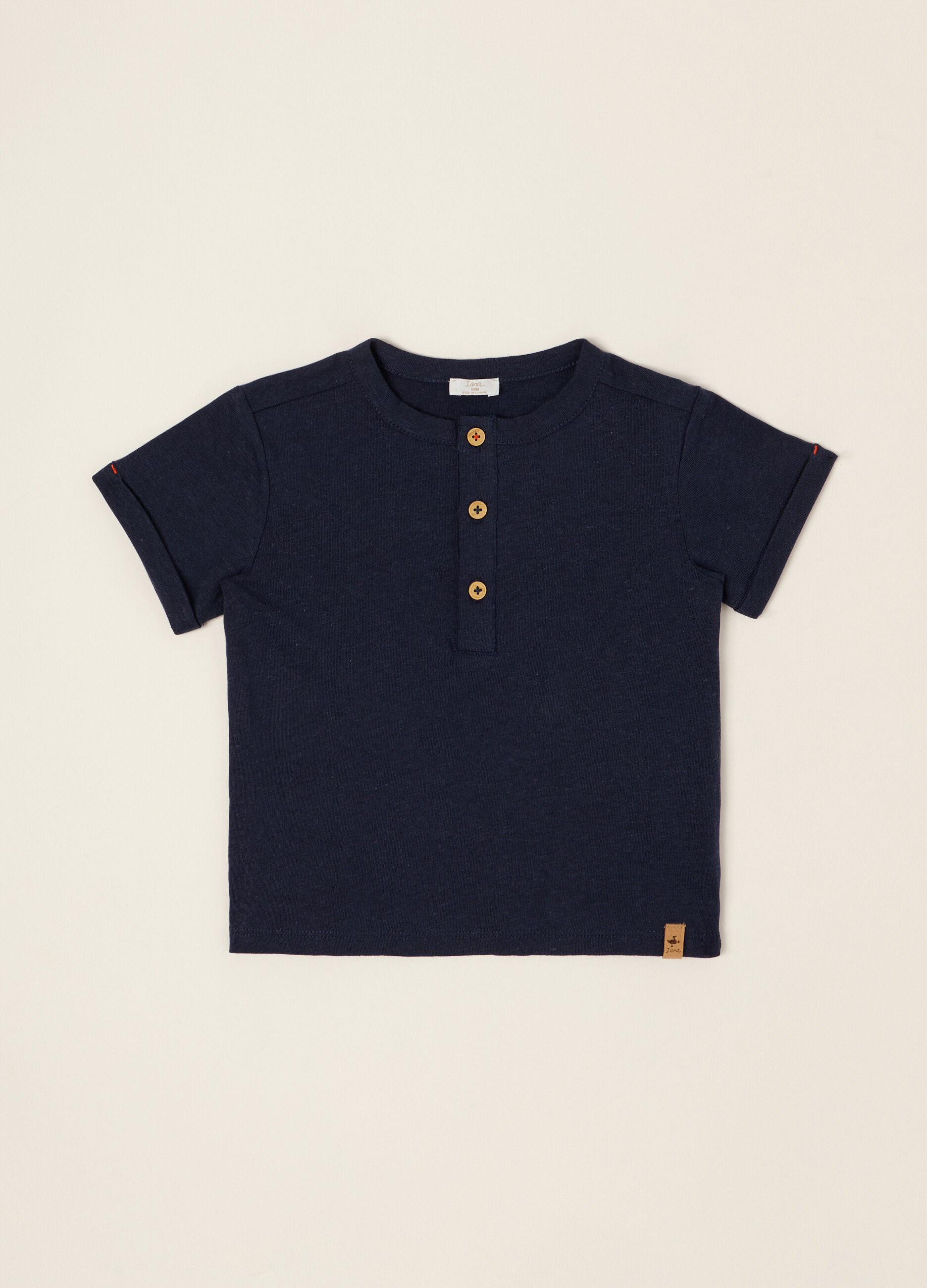 T-shirt in jersey misto lino IANA_0