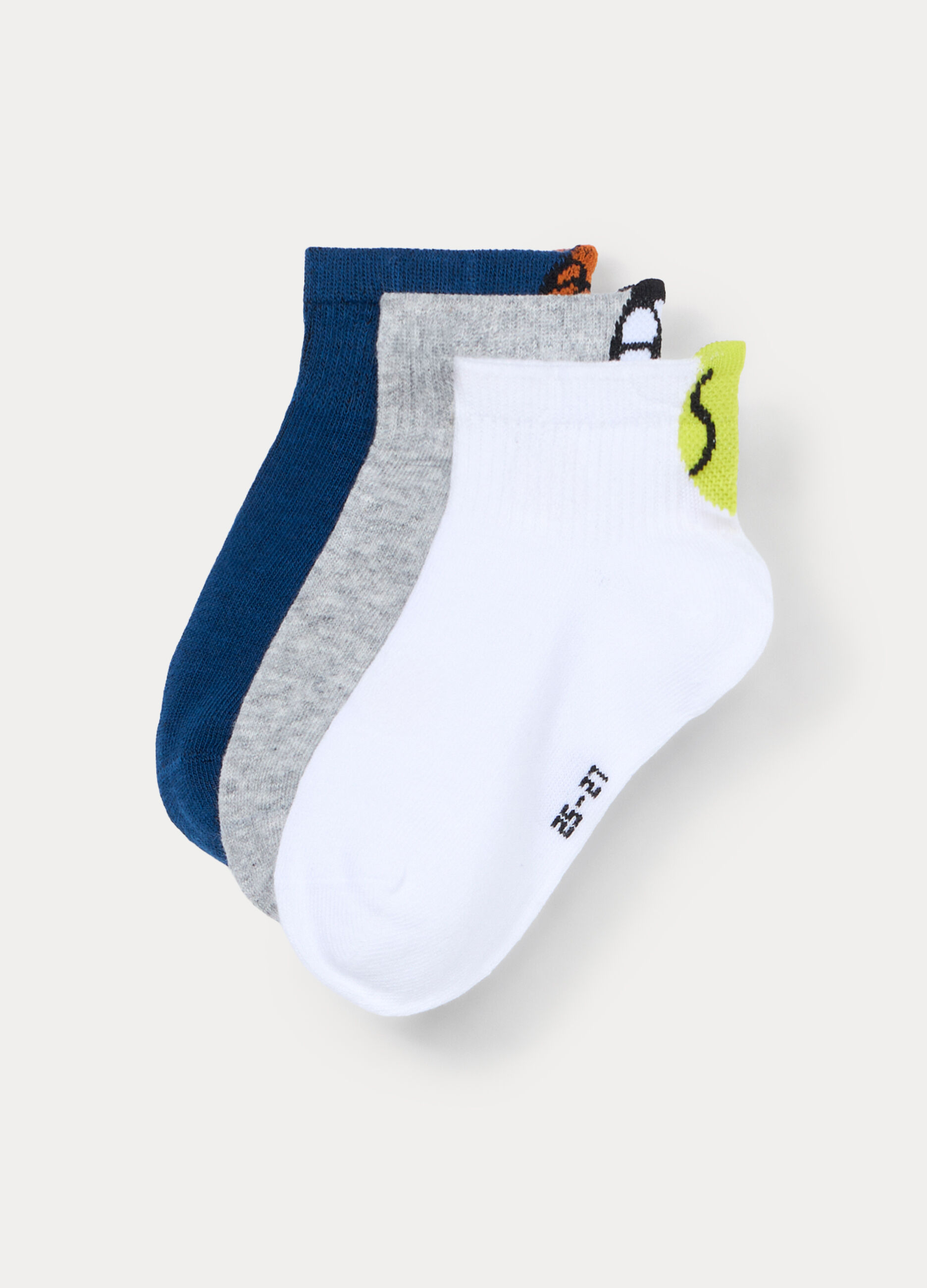 Pack 3 calze corte in misto cotone stretch _0