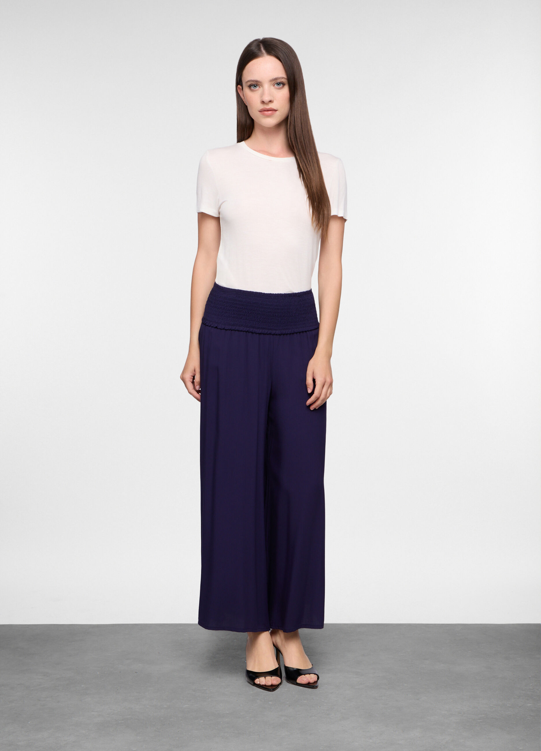 Pantaloni Wide Leg in pura viscosa donna_0