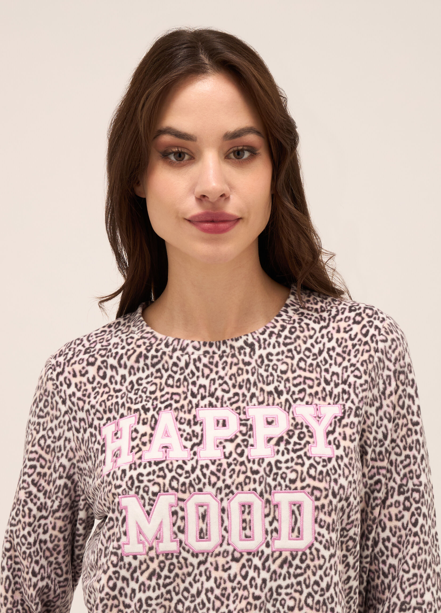 Set pigiama lungo in pile donna_2