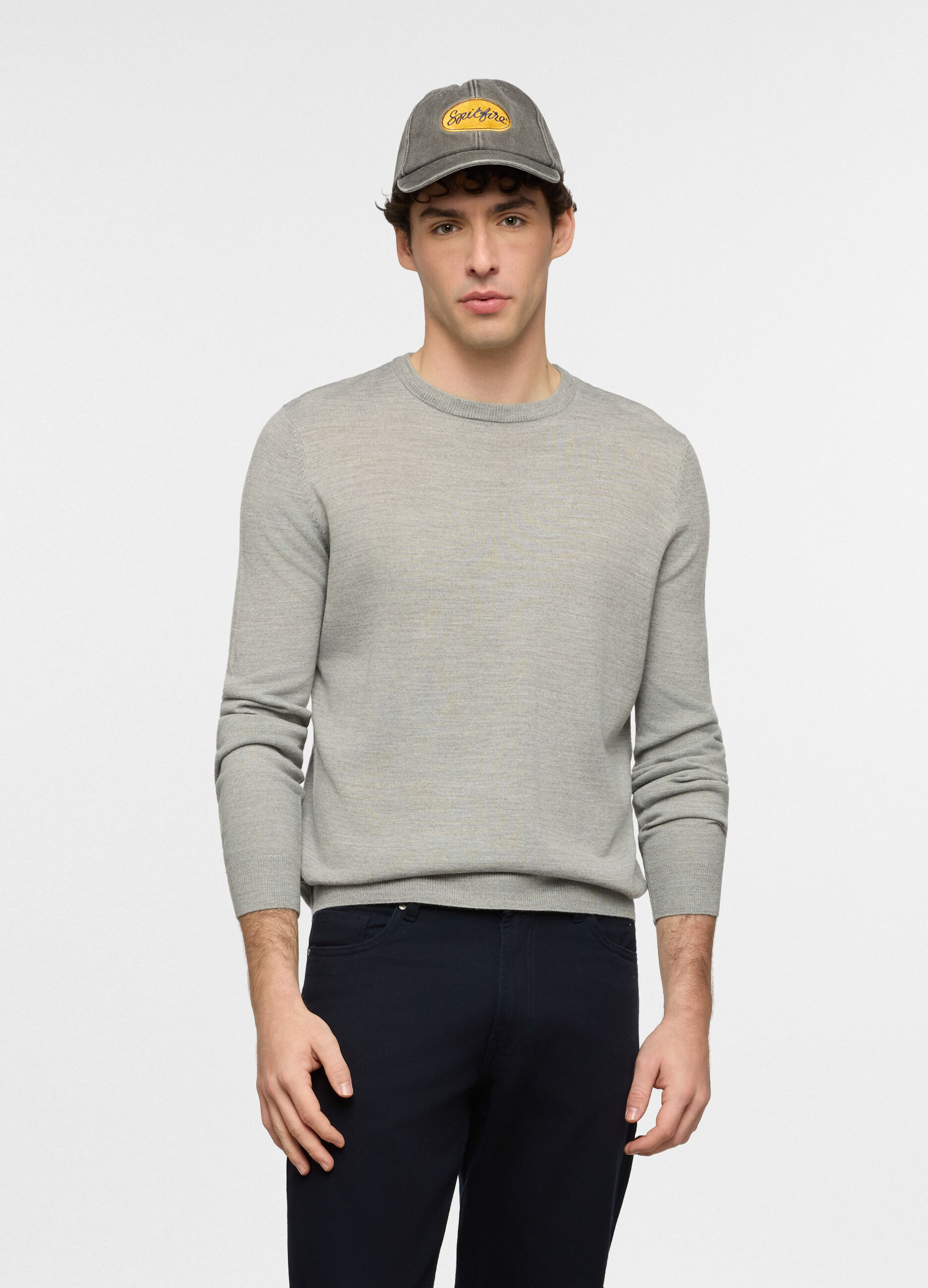 Maglione girocollo in jersey uomo_0