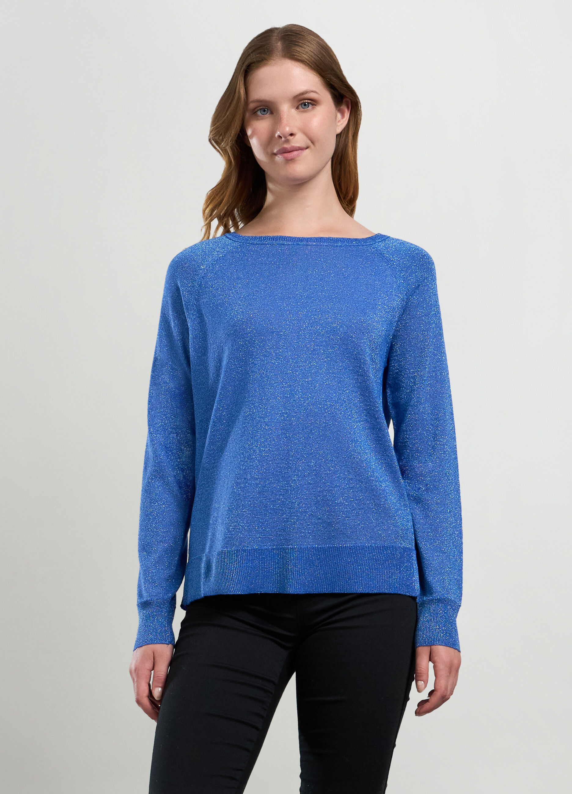 Pullover tricot in misto viscosa con lurex donna_0