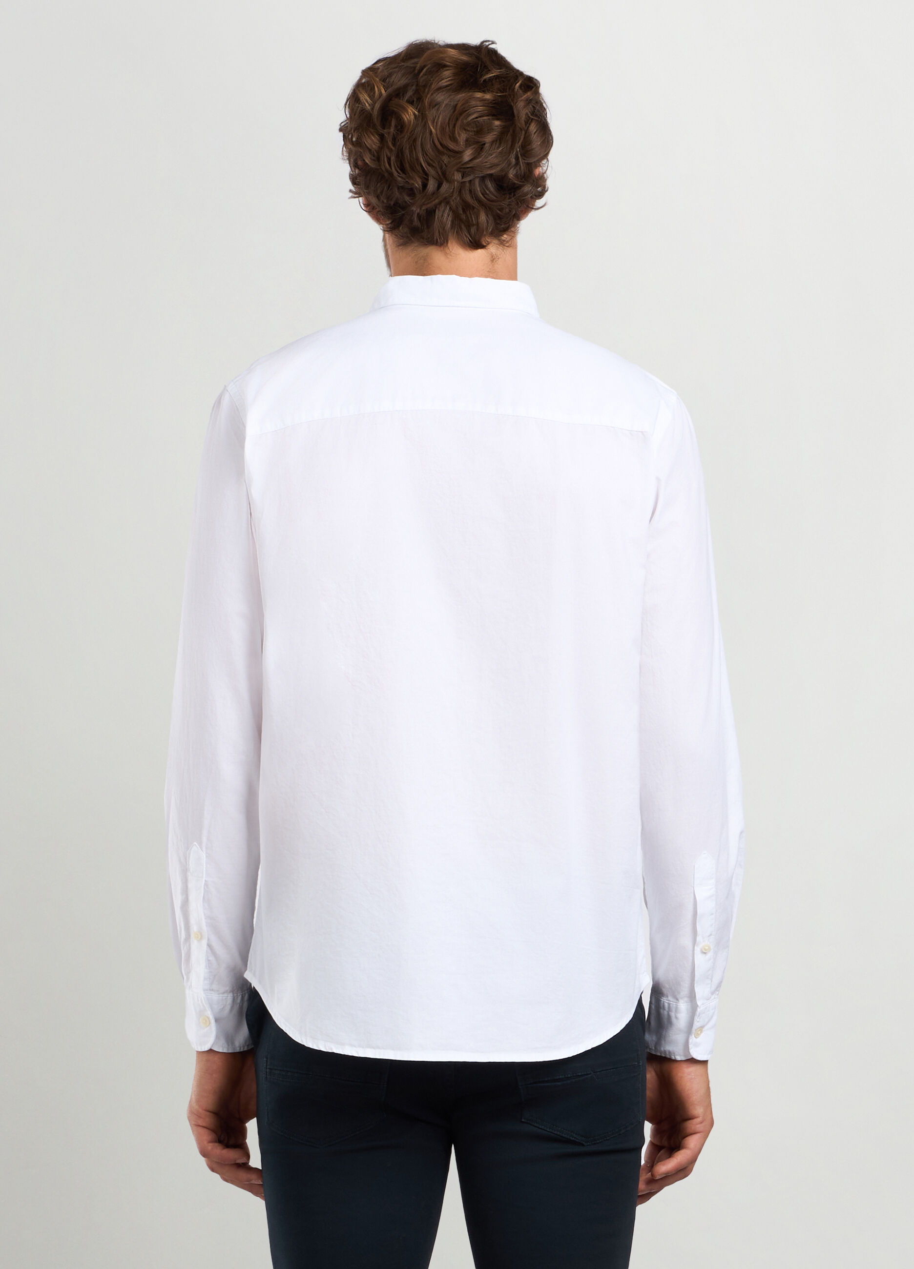 Camicia regular fit colletto button down in puro cotone uomo_1