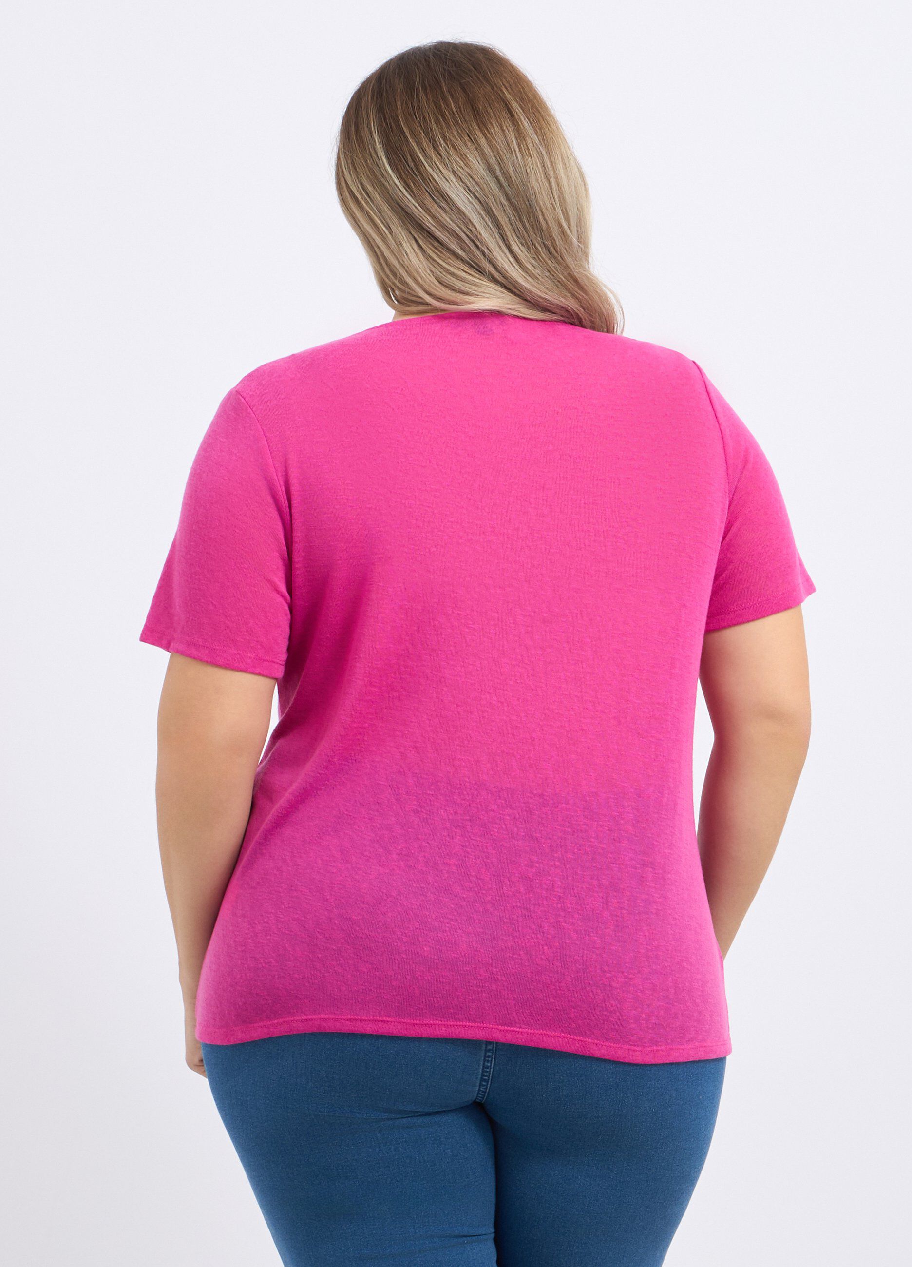 T-shirt con collo lavorato donna curvy_1