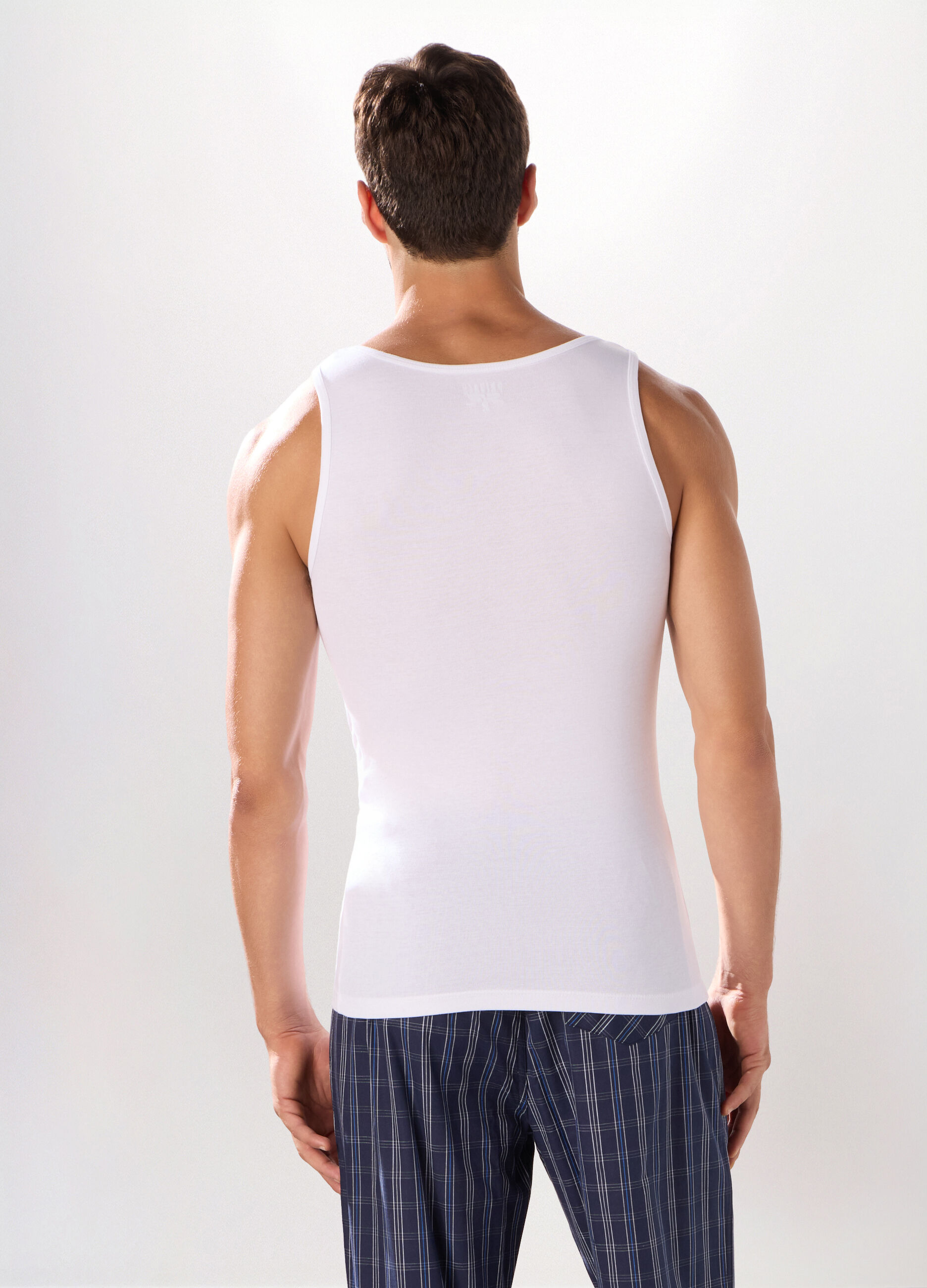 Canotta in puro cotone a costine uomo_1
