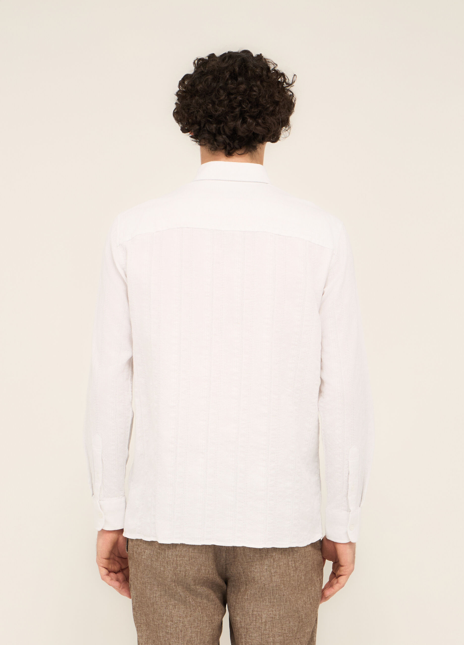Camicia colletto button-down in cotone uomo_1