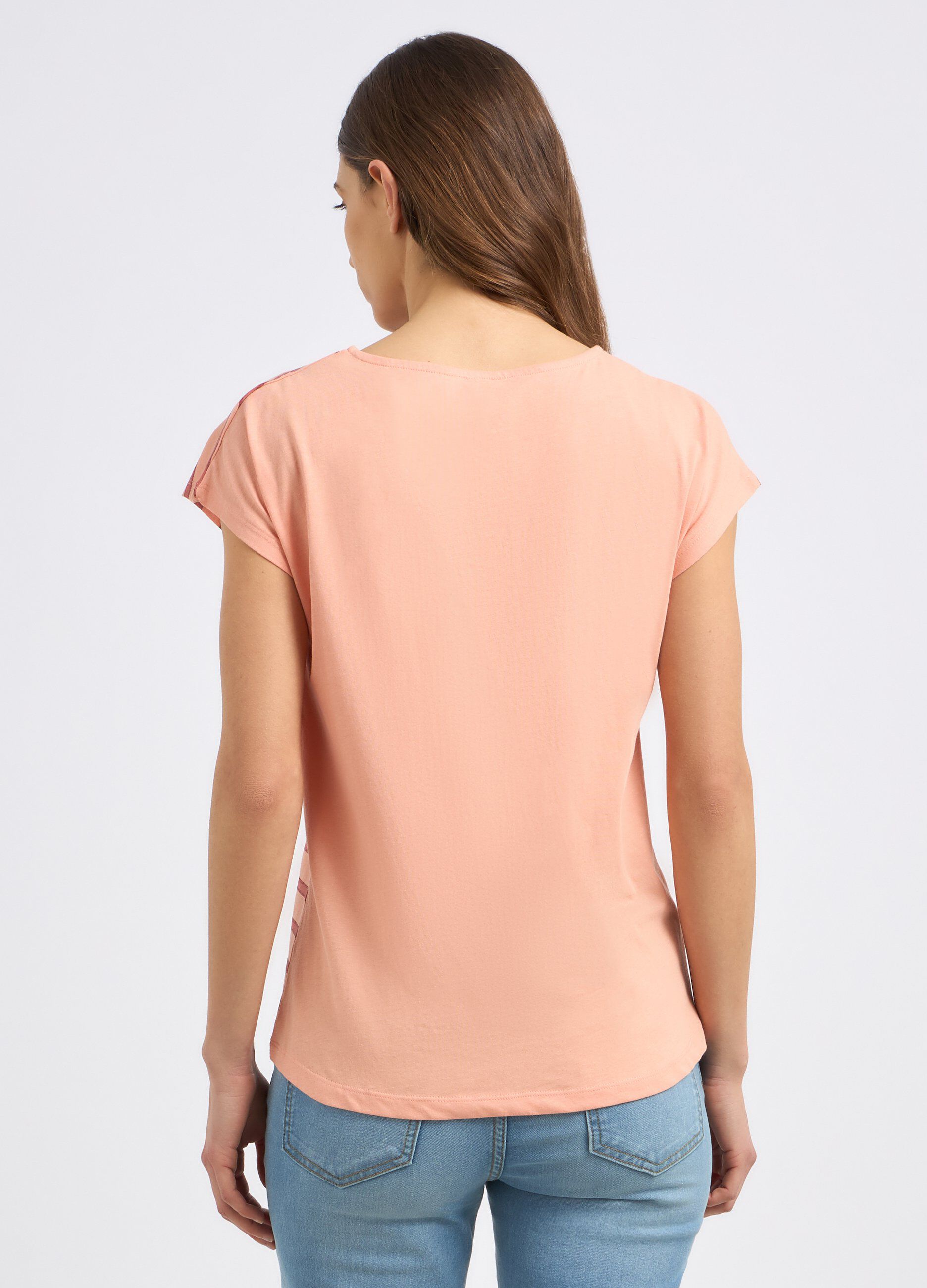 T-shirt rigata in puro cotone donna_1