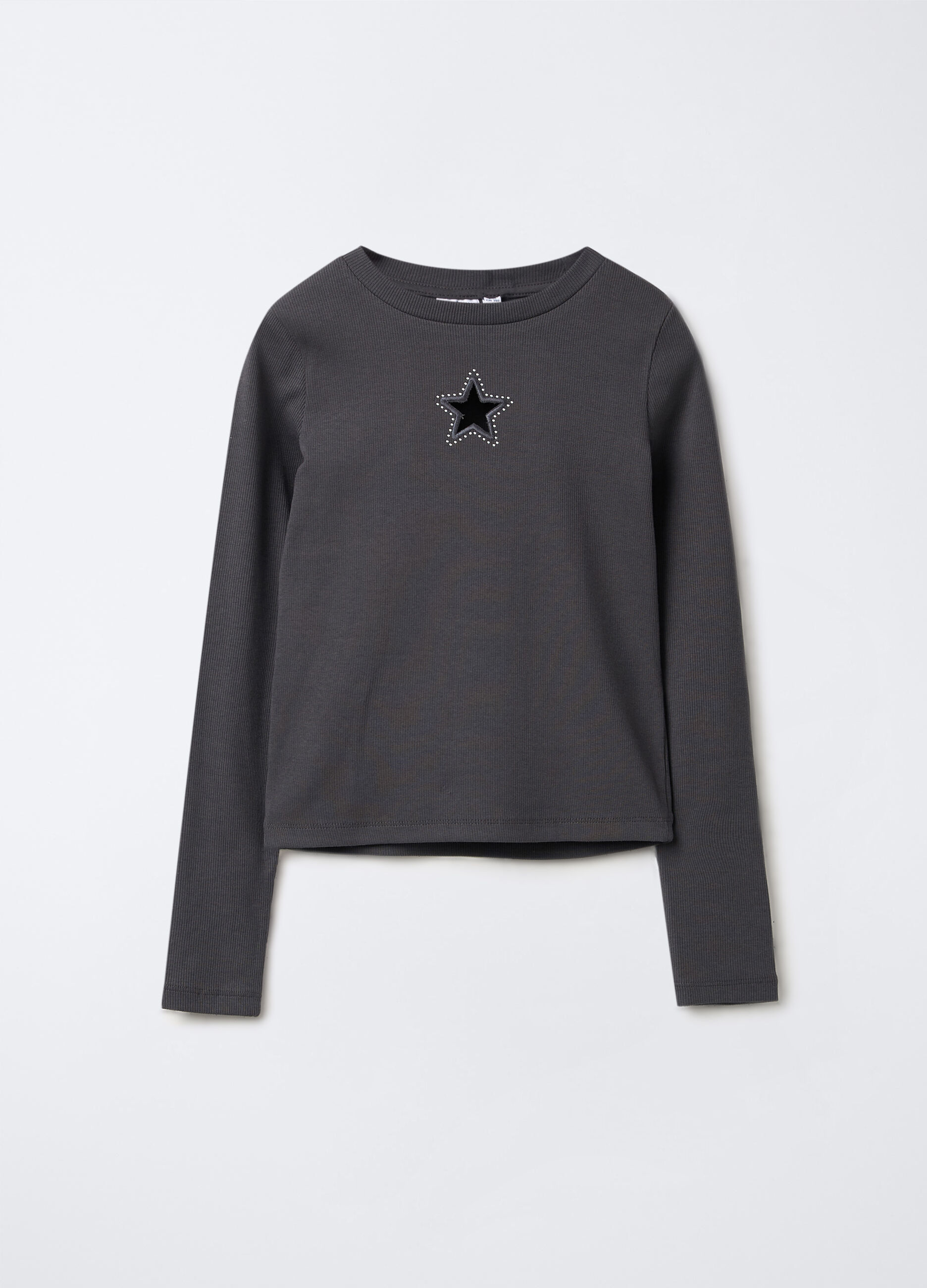 T-shirt in costina di cotone stretch Fit Slim ragazza_0