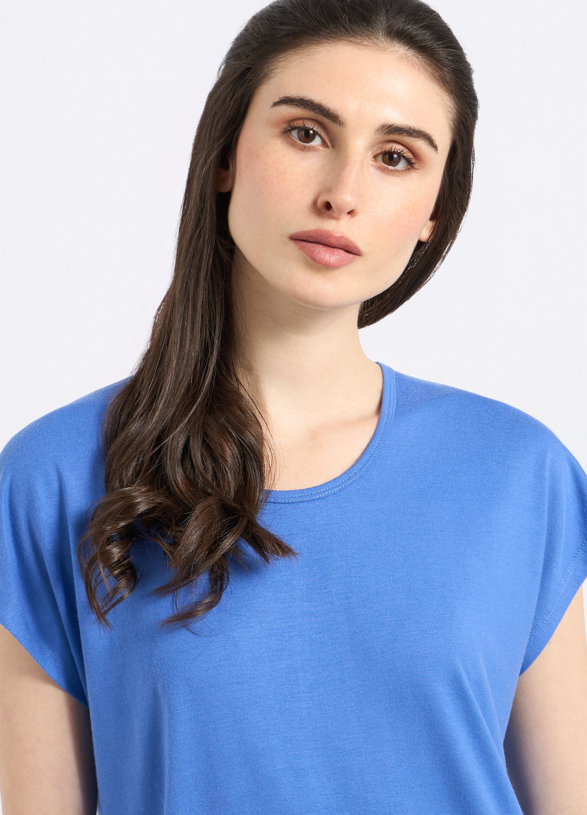 T-shirt in misto cotone con cut out donna_2