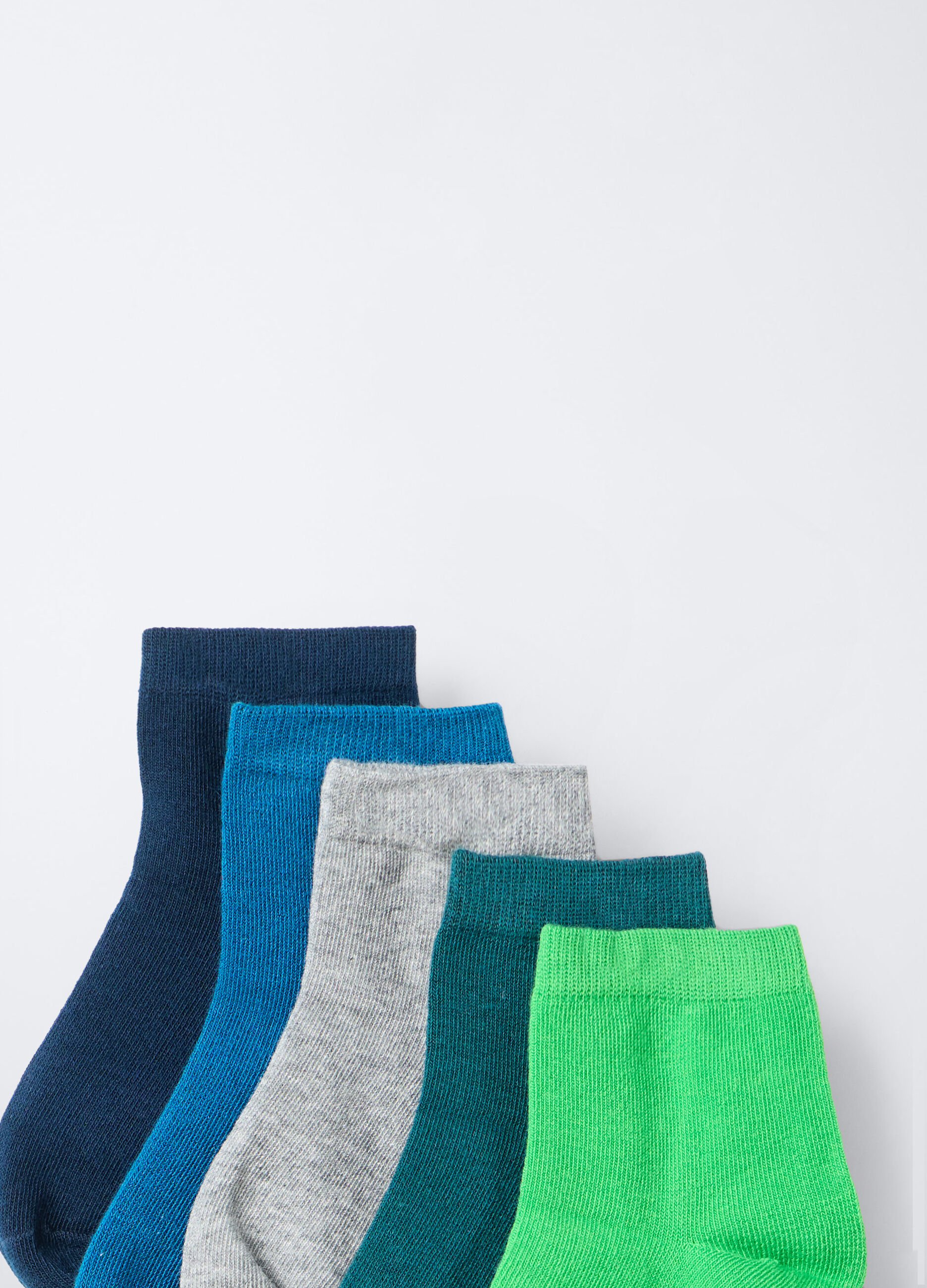 Pack 5 calze corte misto cotone stretch bambino _2