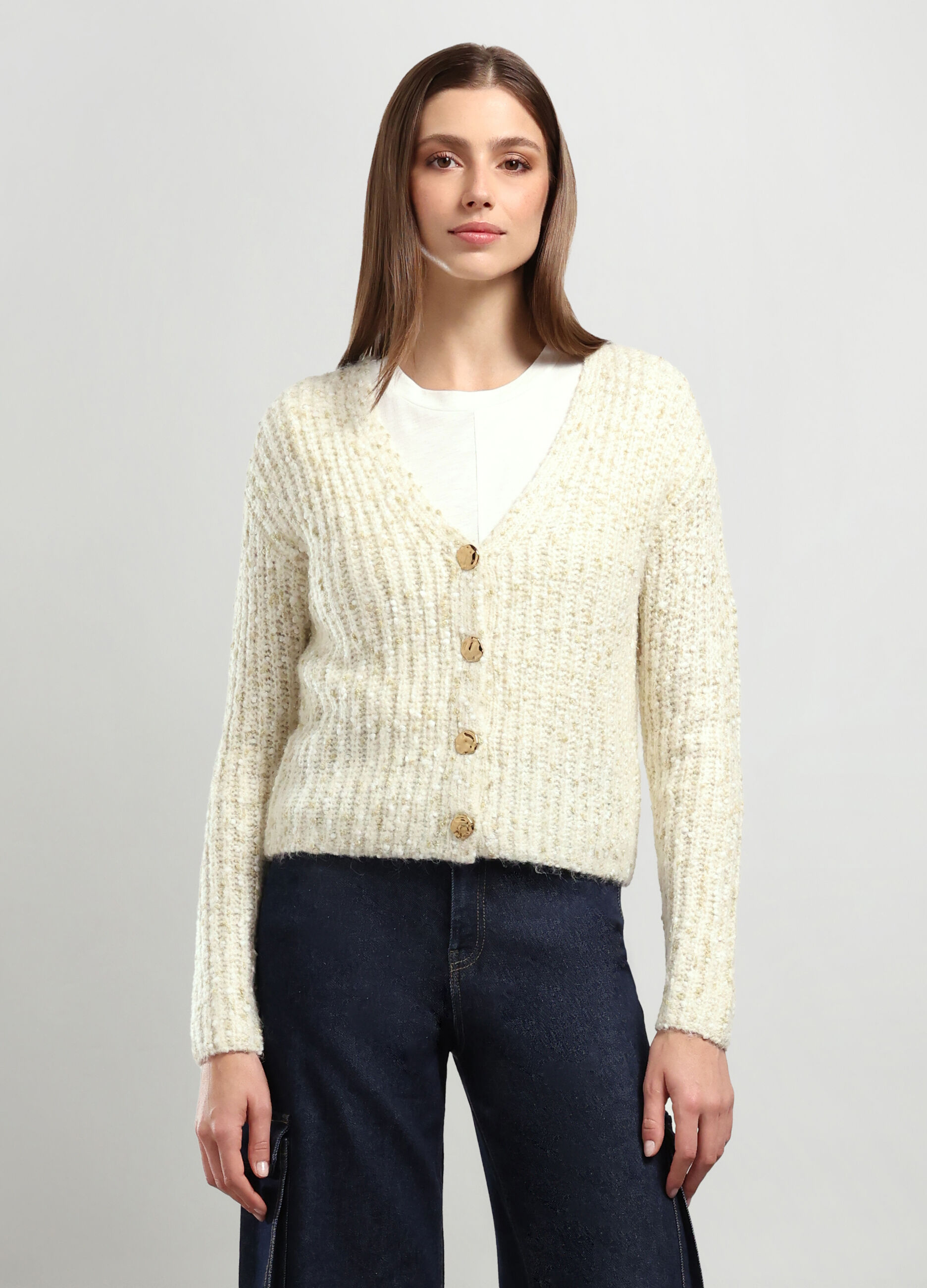 Cardigan tricot misto lana donna_0
