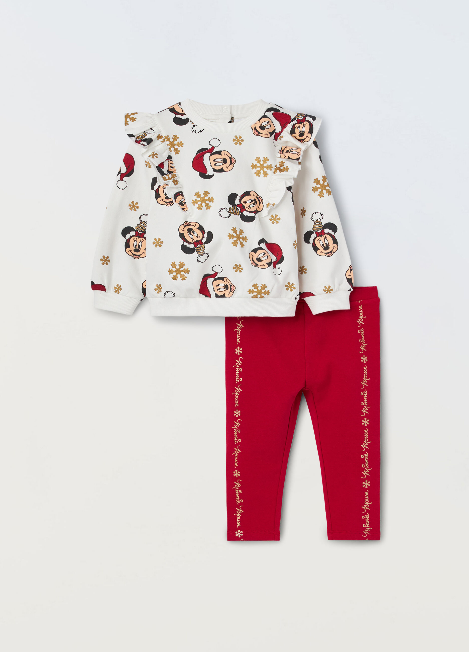 Jogging set in felpa di cotone stretch neonata_0