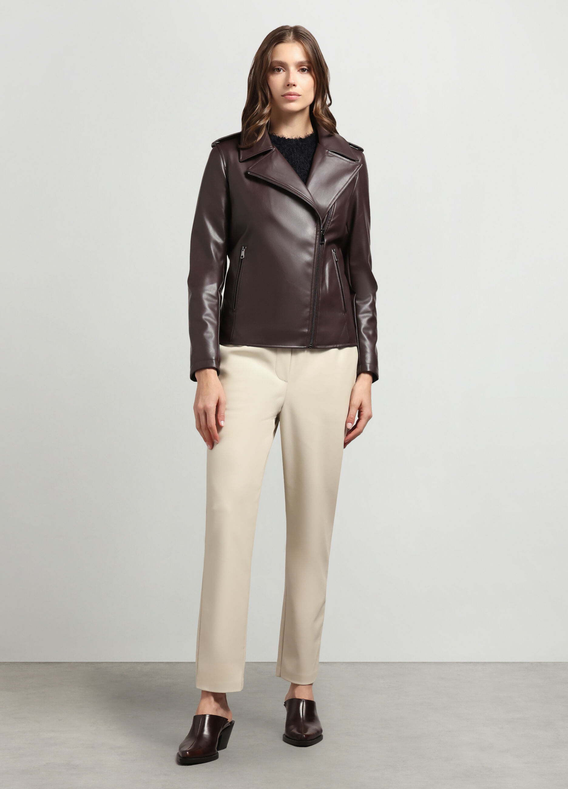 Chiodo in eco pelle donna_0