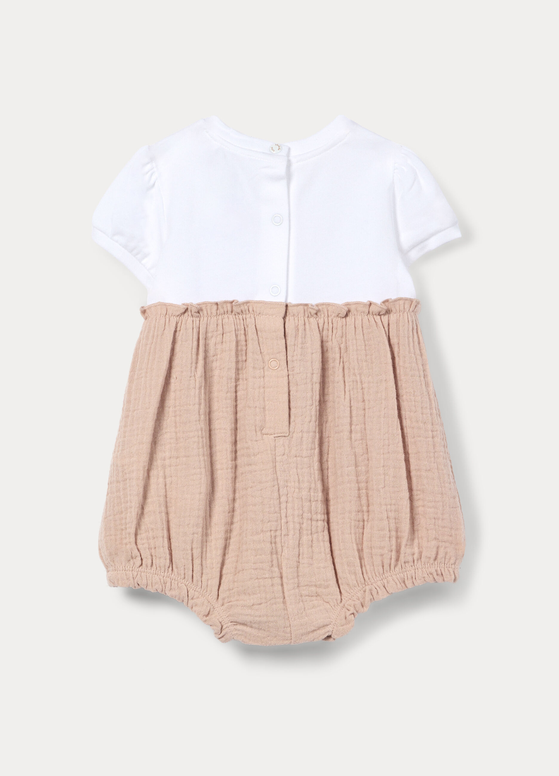 Pagliaccetto girocollo in jersey di cotone stretch neonata_1