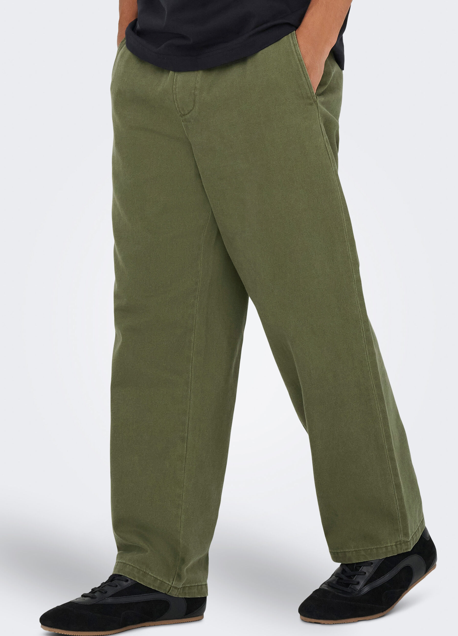 Pantalone baggy in twill uomo_3