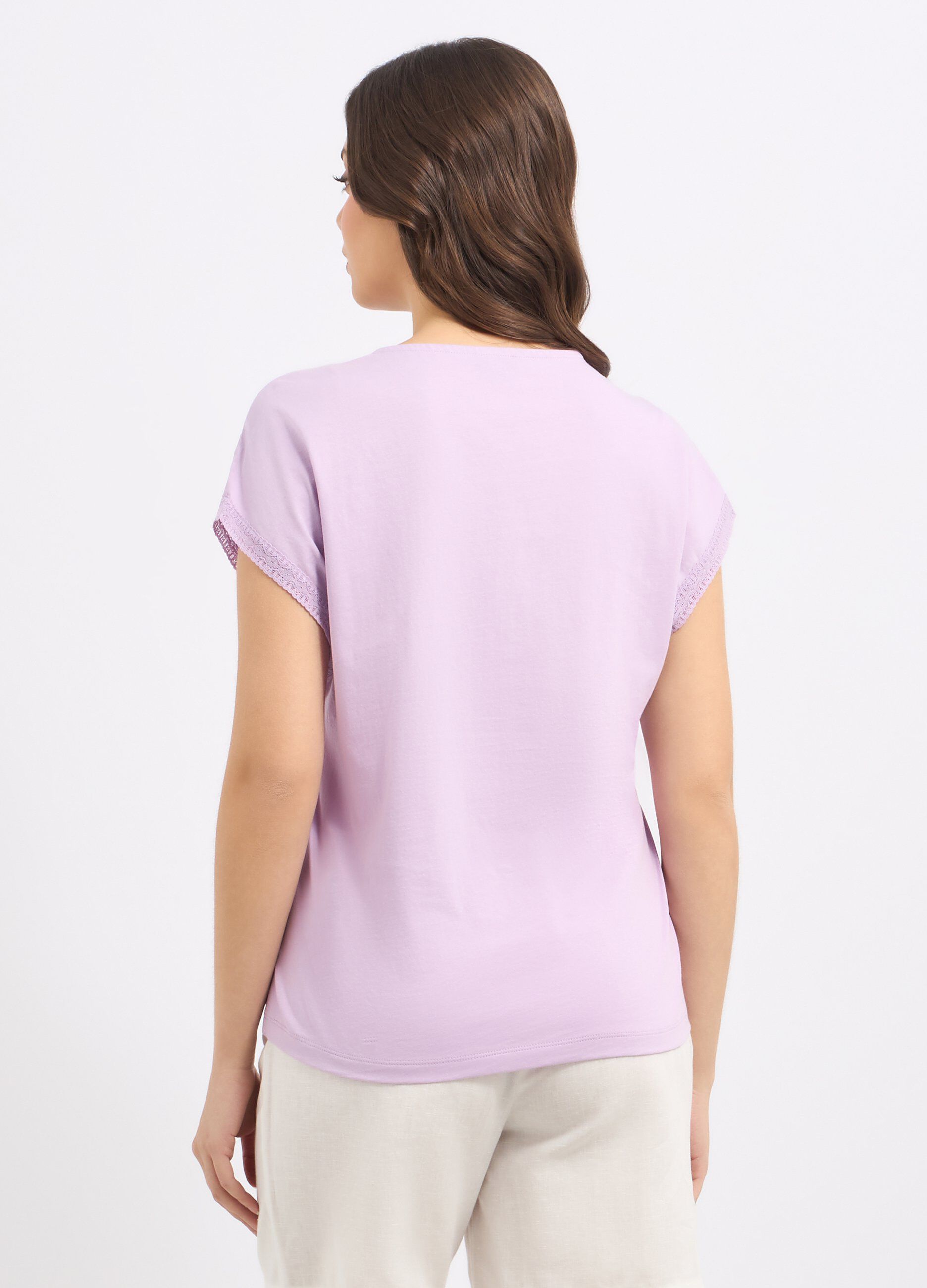 T-shirt in puro cotone chiffon donna_1
