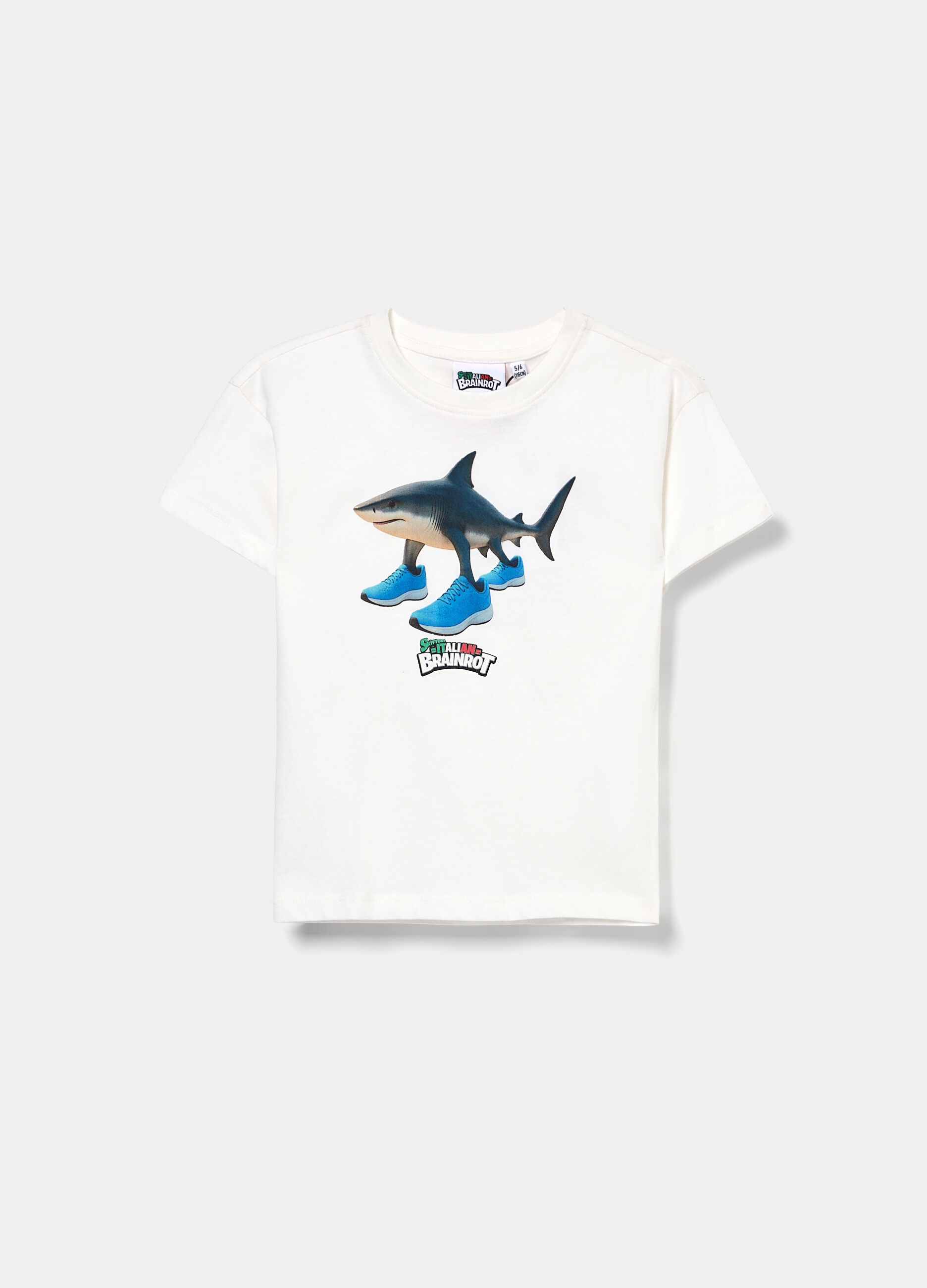 T-shirt girocollo Skifidol Italian Brainrot in jersey di puro cotone bambino_0