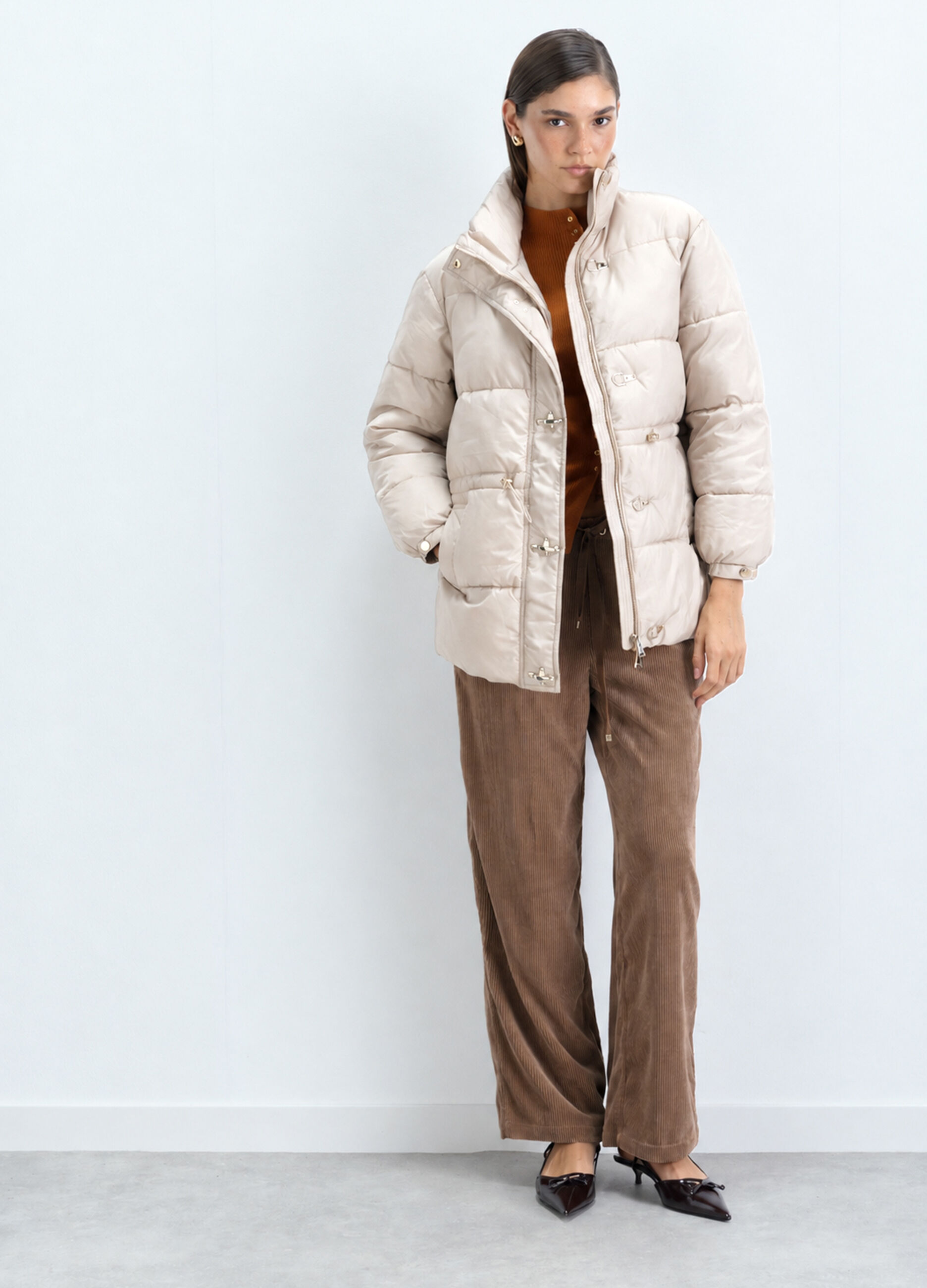 Jogger Fit Regular in costina di velluto donna_0