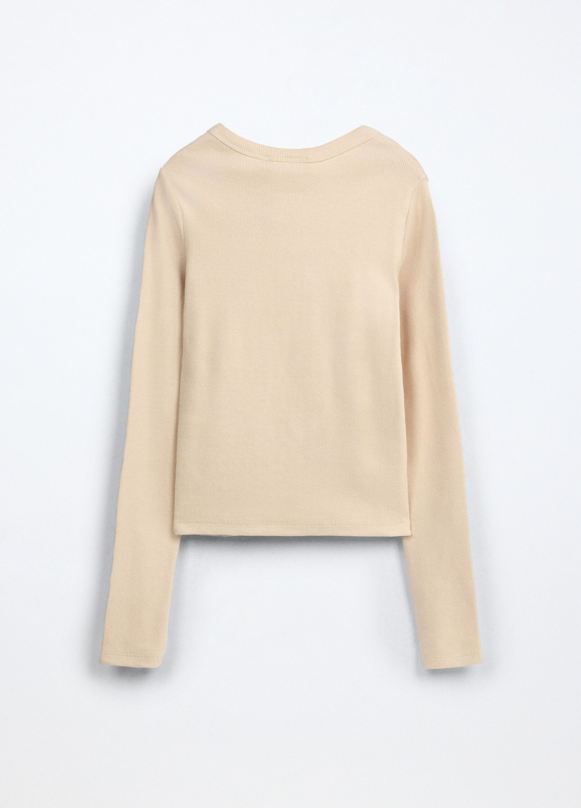 T-shirt in costina di cotone stretch ragazza_1