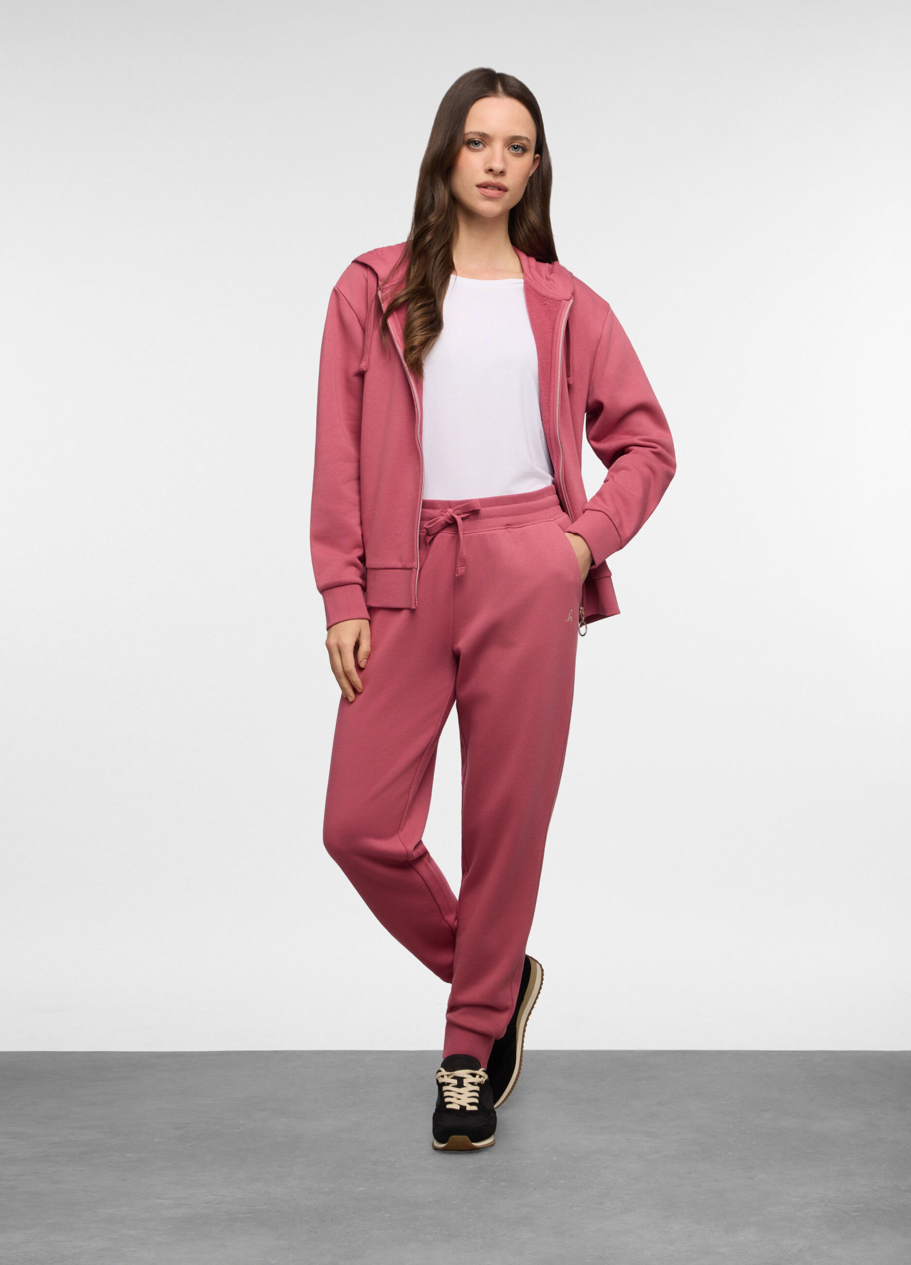 Jogger regular fit in french terry misto cotone donna