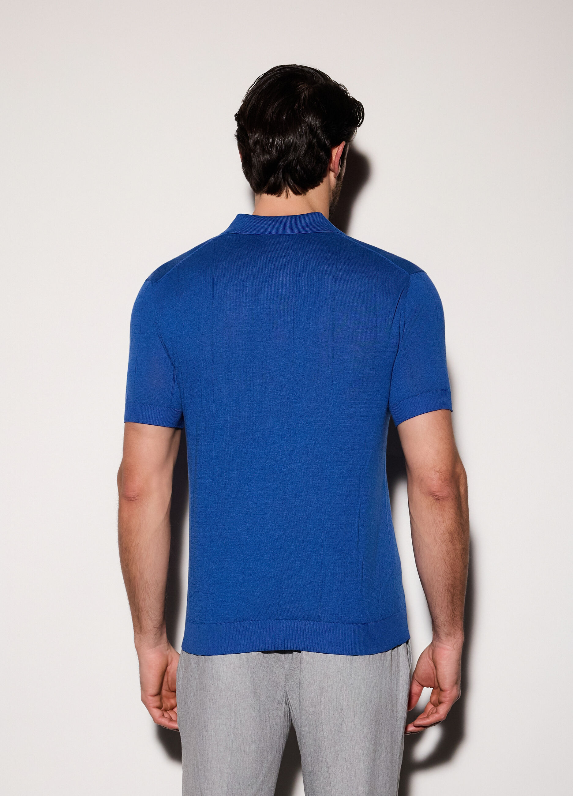 Polo a maniche corte a coste piatte uomo_1